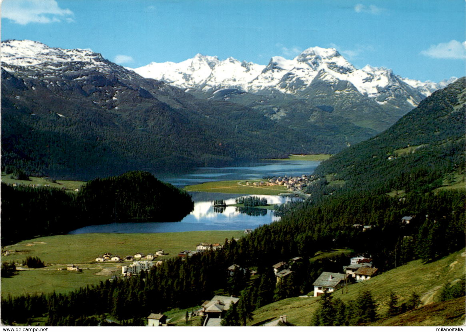 Blick Gegen Silvaplana, Oberengadin (166) * 2. 6. 1988 - Silvaplana