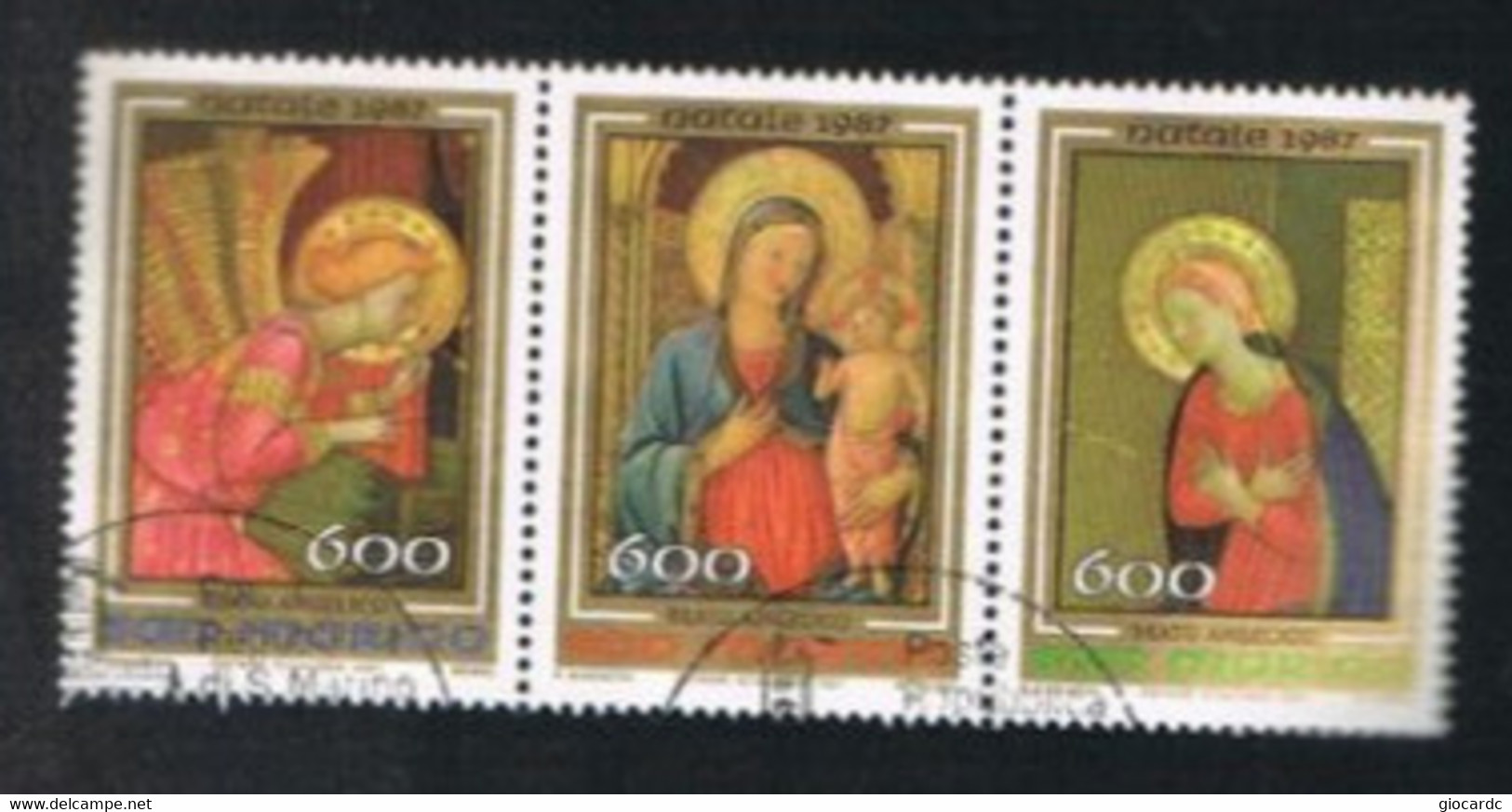 SAN MARINO - UNIF. 1218.1220 - 1987  NATALE    (COMPLET SET OF 3 SE-TENANT) - USED° - Gebruikt