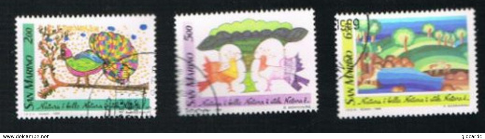 SAN MARINO - UN  1250.1252  - 1989  NATURA: DISEGNI DI BAMBINI (COMPLET SET OF 3)-  USED° - Used Stamps