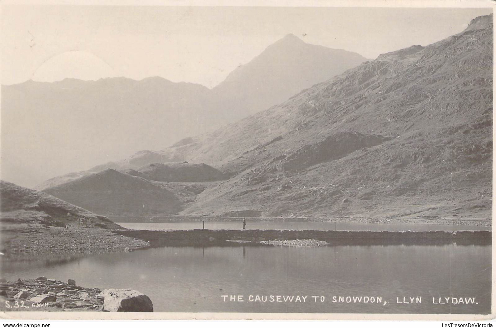 CPA Royaume Uni - Pays De Galles - Gwynedd - Llyn Llydaw - The Causeway To Snowdon - Oblitérée Caernavon 1951 - Sonstige & Ohne Zuordnung