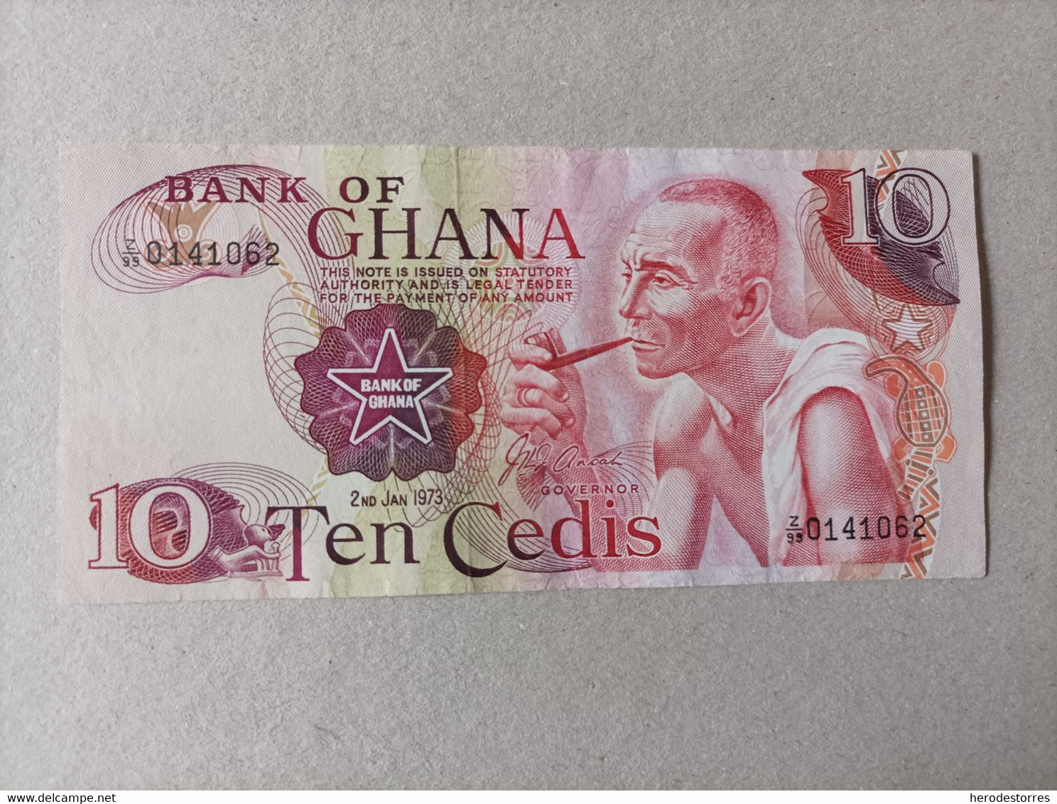 Billete De GHANA De 10 Cedis, Año 1973 - Ghana