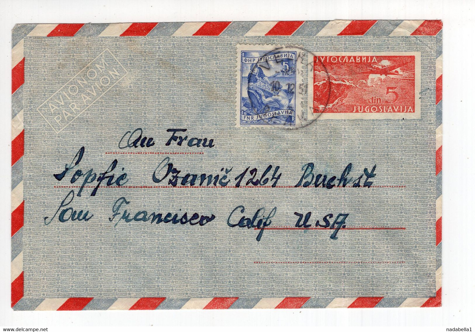 1951. YUGOSLAVIA,SLOVENIA,VELKA AIRMAIL COVER TO USA - Luftpost