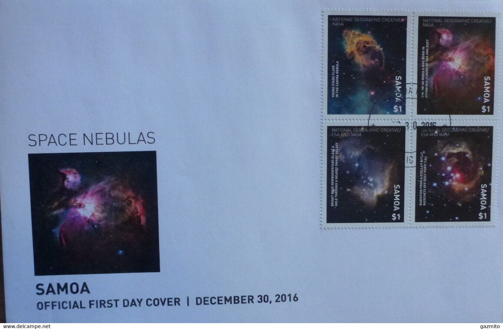 Samoa 2016, Space, Nebula, 4val In FDC - Oceania