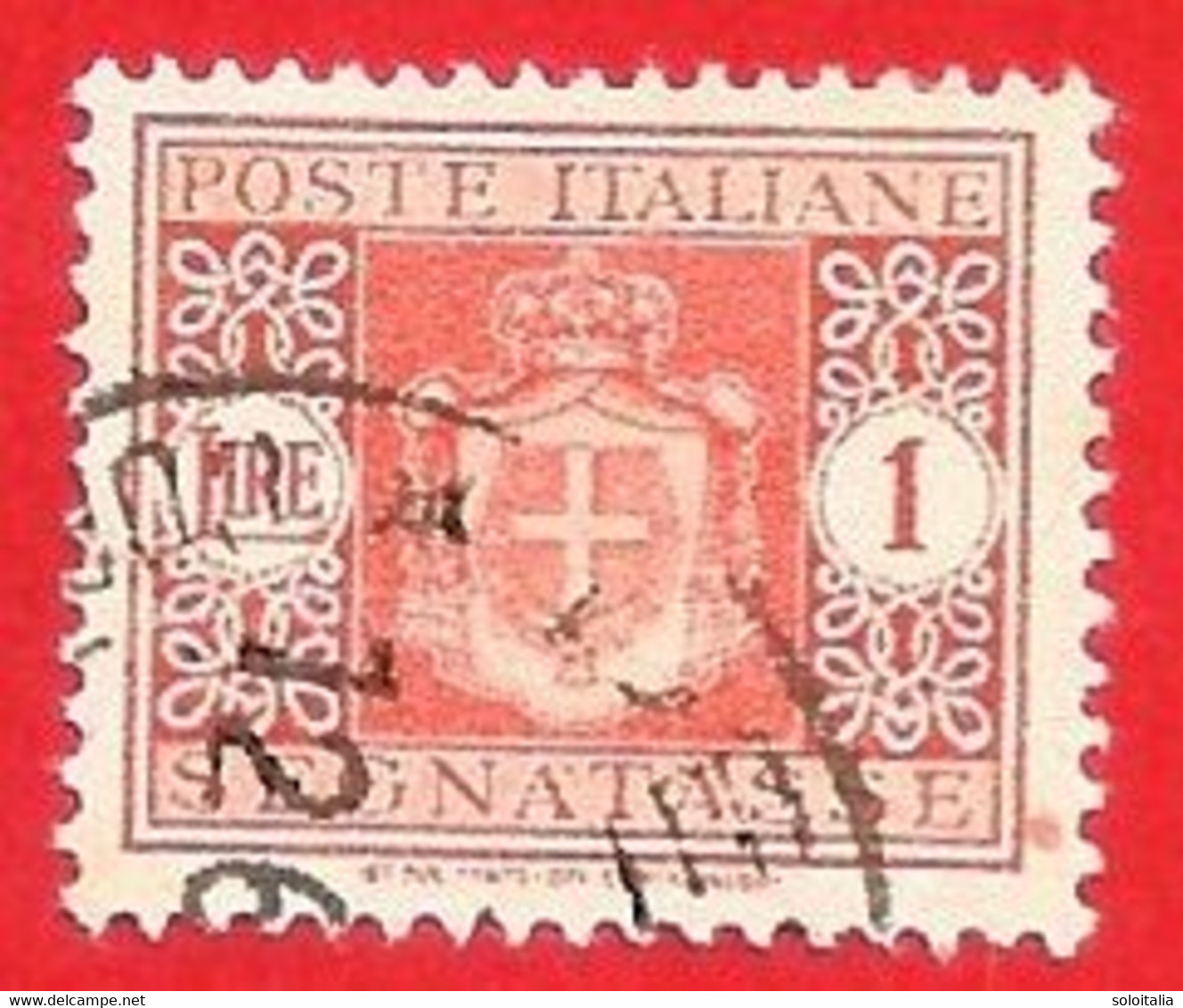 1945 (92) Segnatasse Stemma Senza Fasci Filigrana Ruota Lire 1 Usato - Leggi Il Messaggio Del Venditore - Postage Due