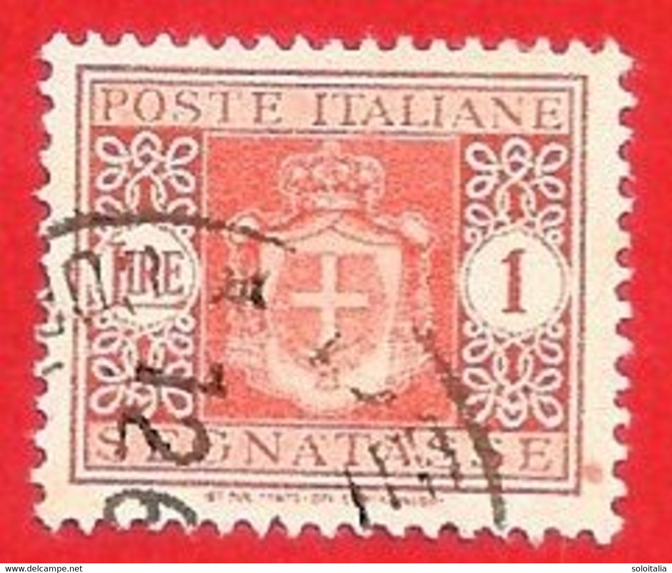 1945 (92) Segnatasse Stemma Senza Fasci Filigrana Ruota Lire 1 Usato - Leggi Il Messaggio Del Venditore - Strafport