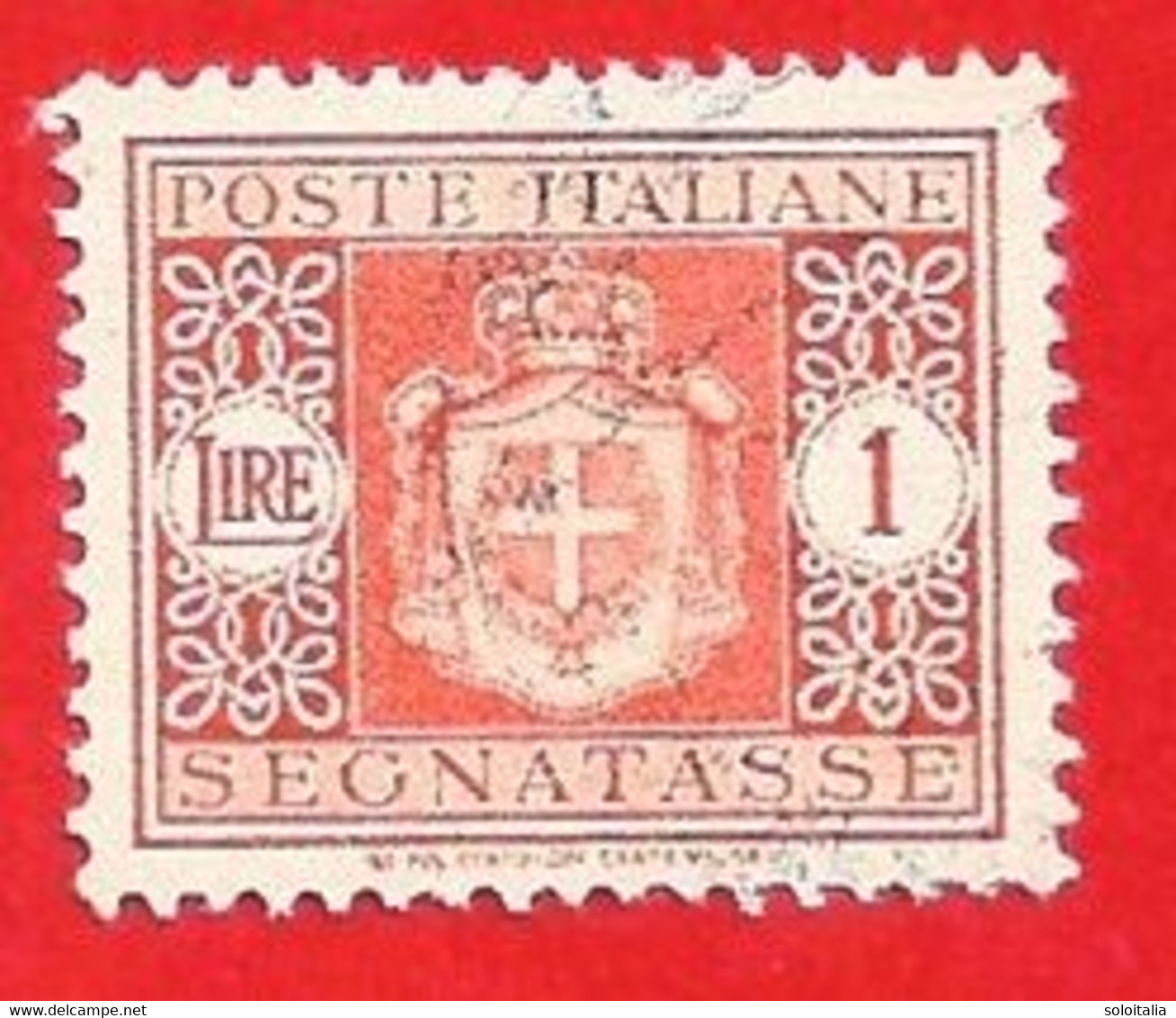 1945 (92) Segnatasse Stemma Senza Fasci Filigrana Ruota Lire 1 Usato - Leggi Il Messaggio Del Venditore - Postage Due