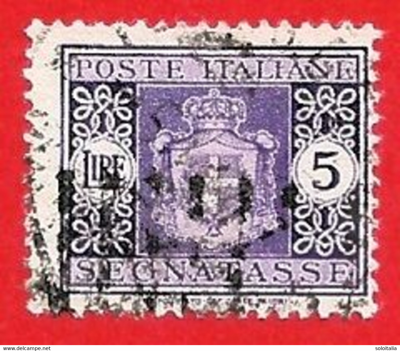 1945 (94) Segnatasse Stemma Senza Fasci Filigrana Ruota Lire 5 (usato) - Leggi Il Messaggio Del Venditore - Taxe