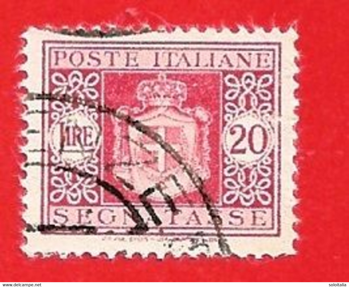 1945 (96) Segnatasse Stemma Senza Fasci Filigrana Ruota Lire 20 (usato) - Portomarken