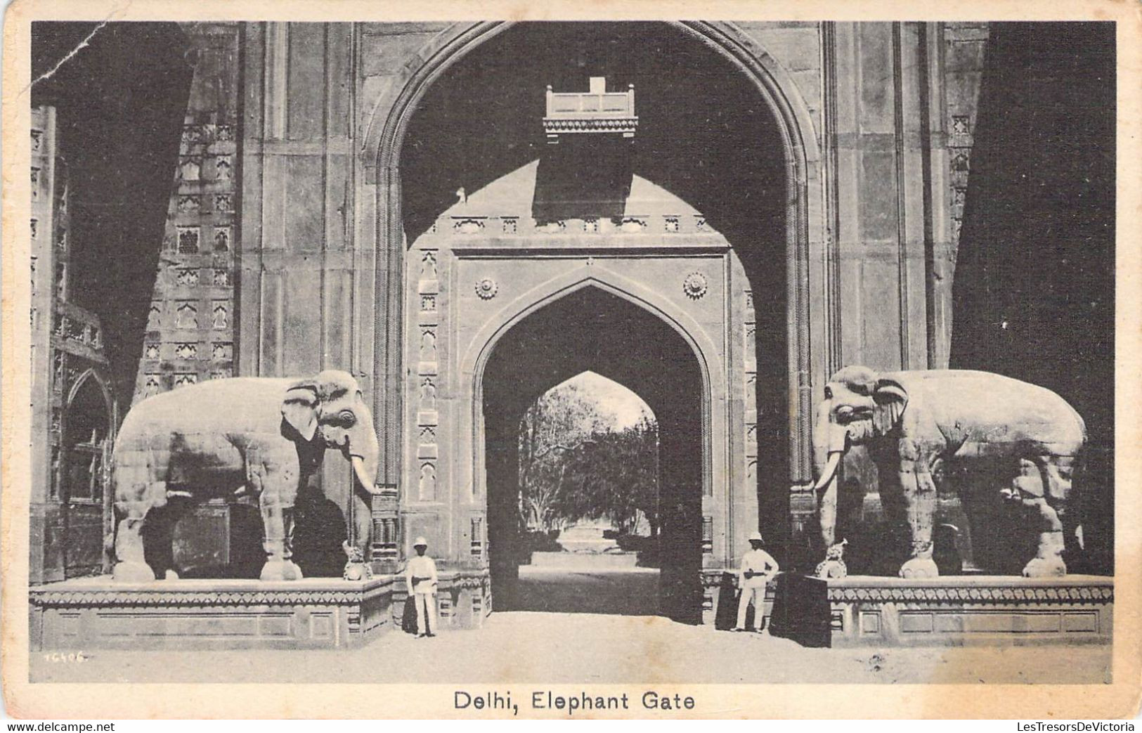 CPA Inde - Delhi - Elephant Gate - Lal Chand & Sons Photographers - Dariba - Delhi - Printed Saxony - Elephant - Animée - Indien