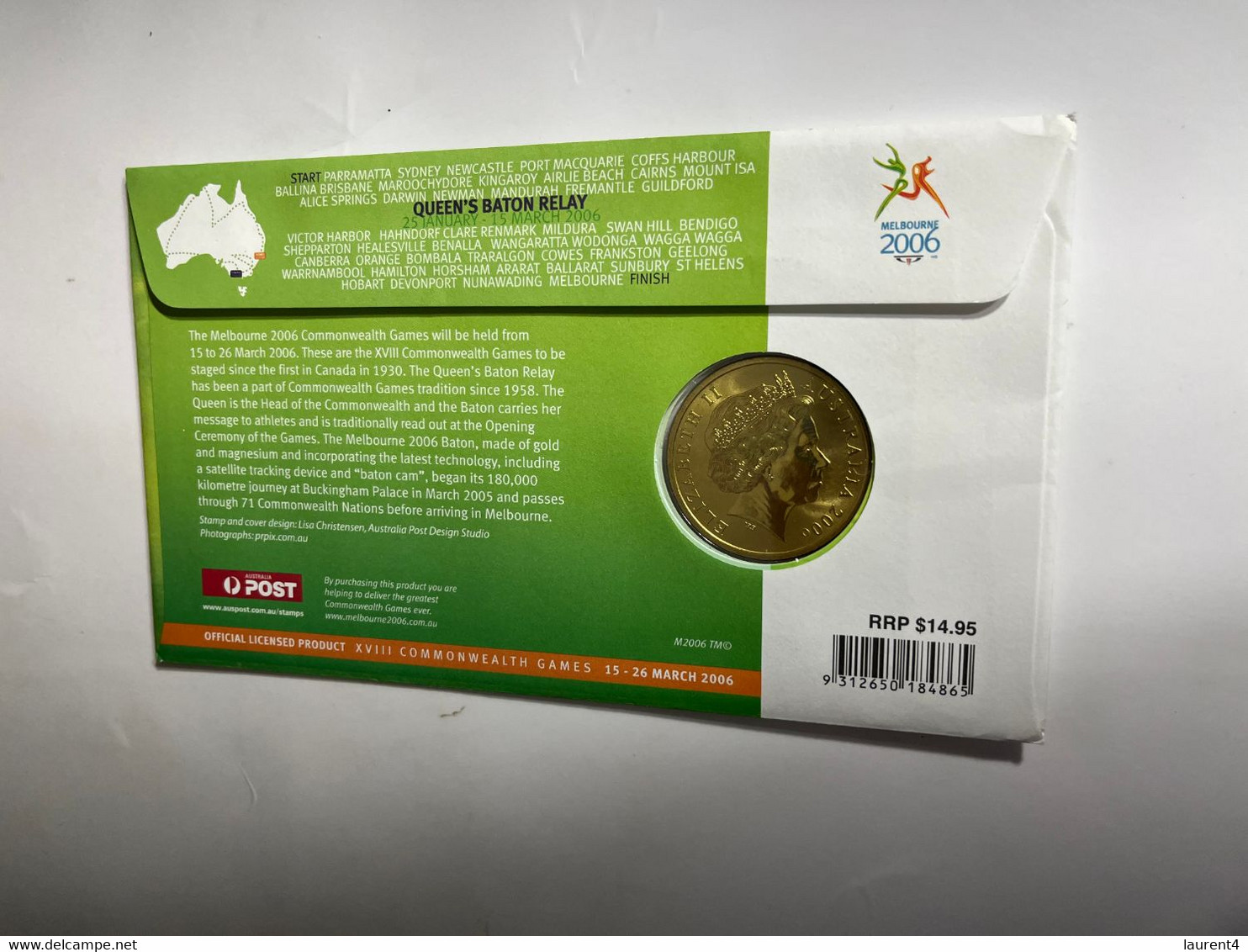 (4 M 38) Australian FDC $ 5.00 Coin Cover Queen's Baton Relay (Commonwealth Games) 2005 - Australia Post RRP Was $ 14.95 - 5 Dollars