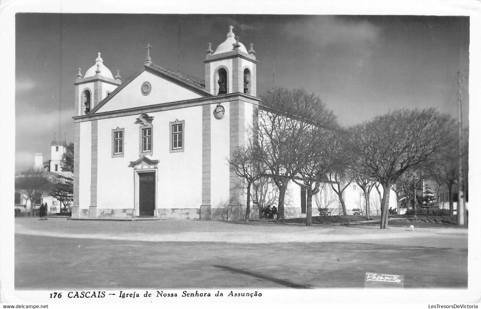 CPA Portugal - Lisboa - Cascais - Igreja De Nossa Senhora Da Assunçao - Colecçao Passaporte - Oblitérée 1959 Cascais - Lisboa