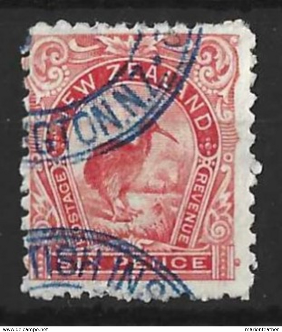 NEW ZEALAND...KING EDWARD VII...(1901-10.)..." 1902.."....FISCAL CANCEL...6d.....SG312d....UNUSUAL THUS...(CAT.VAL.£18.) - Fiscaux-postaux