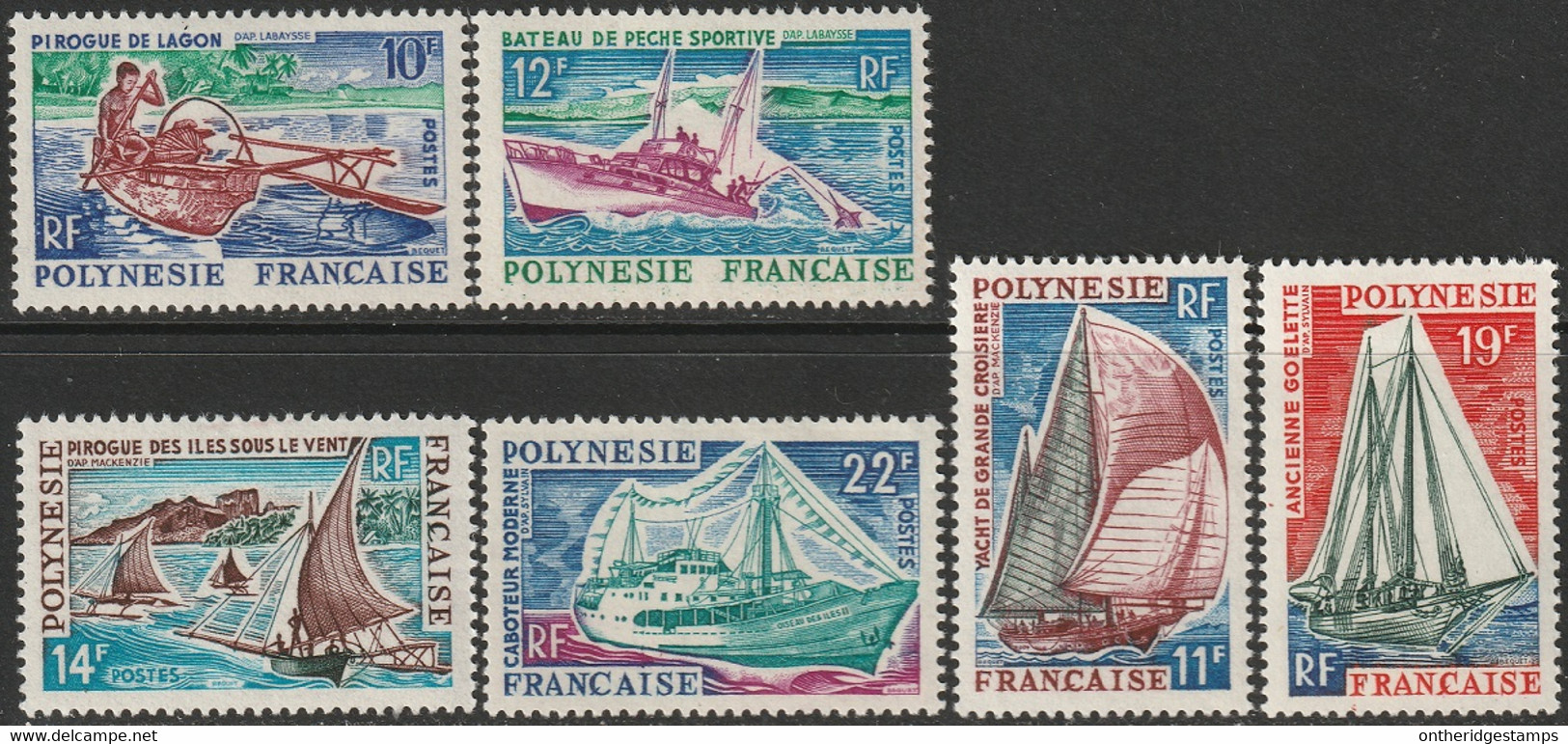 French Polynesia 1966 Sc 217-22  Set MLH* - Oblitérés