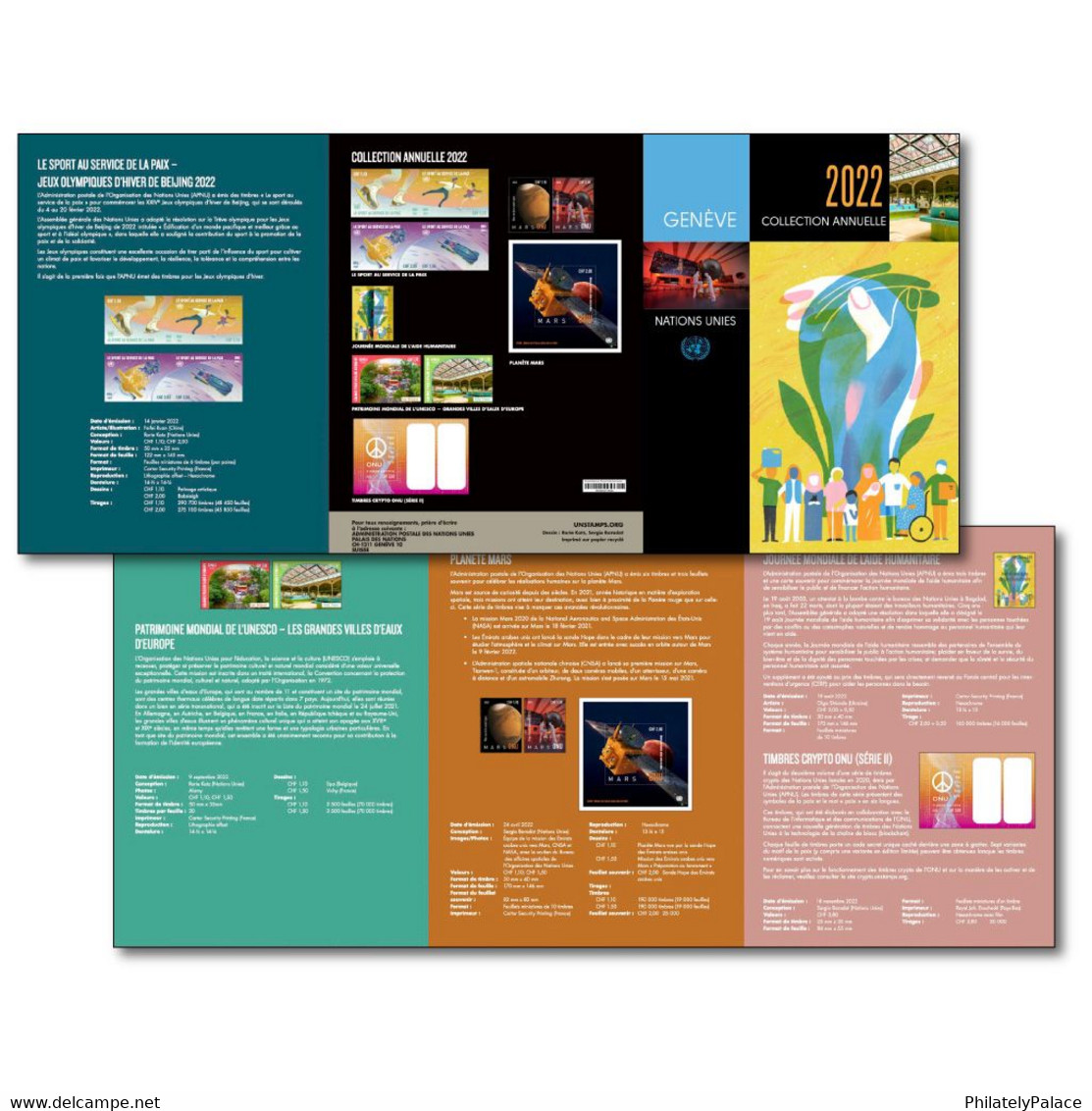 UN 2022 United National - Presentation Pack , Year Pack , New York, Geneva & Vienna Annual Collection MNH (**) - Nuevos