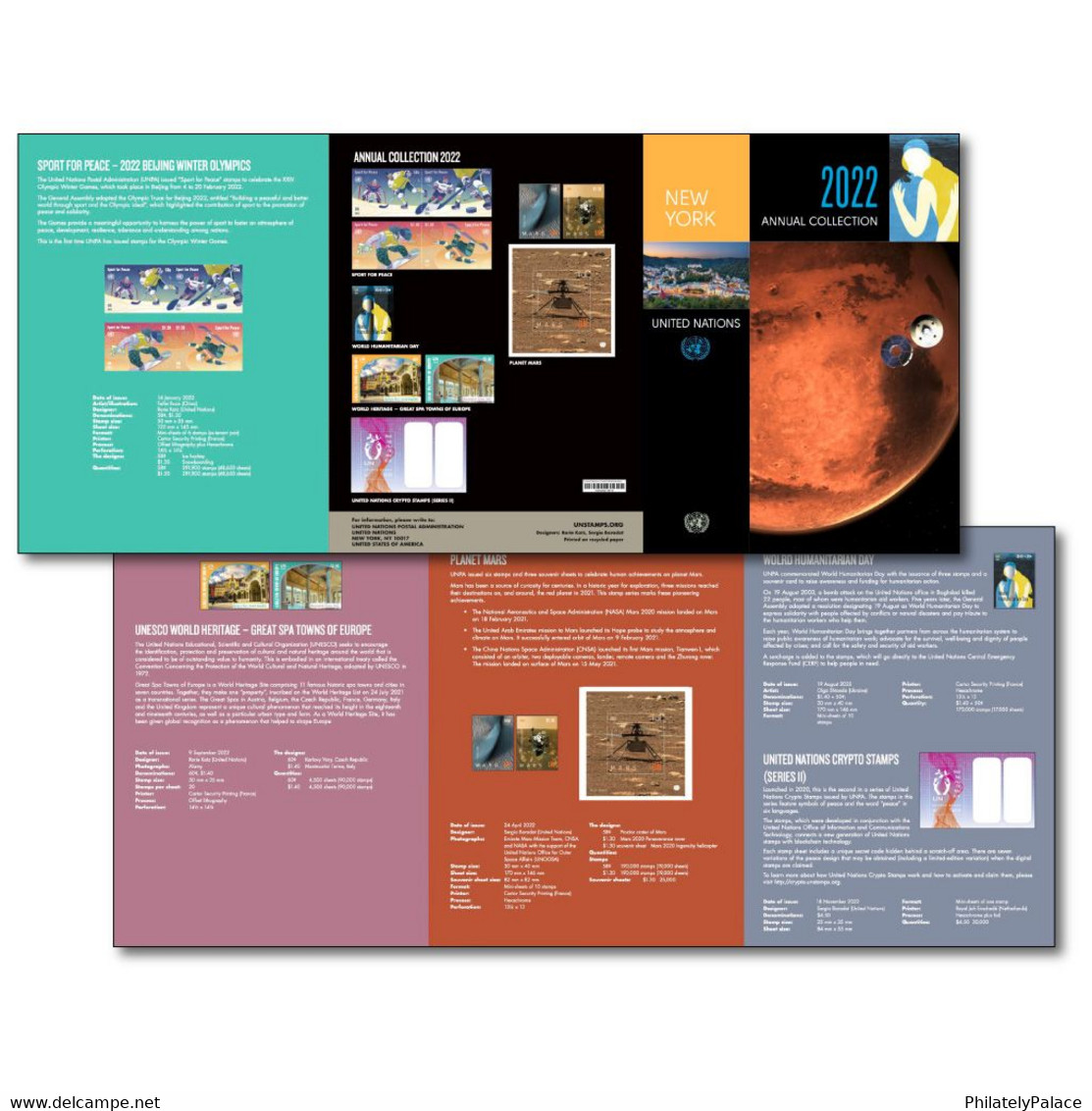 UN 2022 United National - Presentation Pack , Year Pack , New York, Geneva & Vienna Annual Collection MNH (**) - Ungebraucht