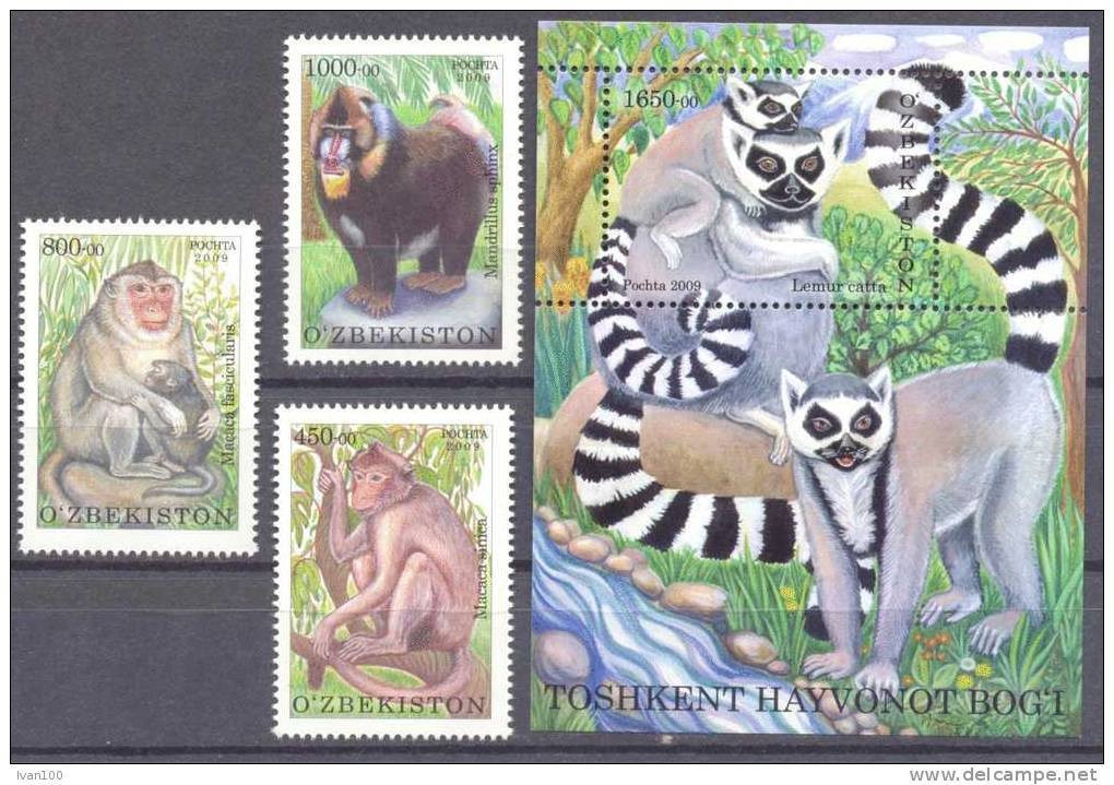 2010. Uzbekistan, Animals, Tashkent Zoo, 3v + S/s, Mint/** - Ouzbékistan