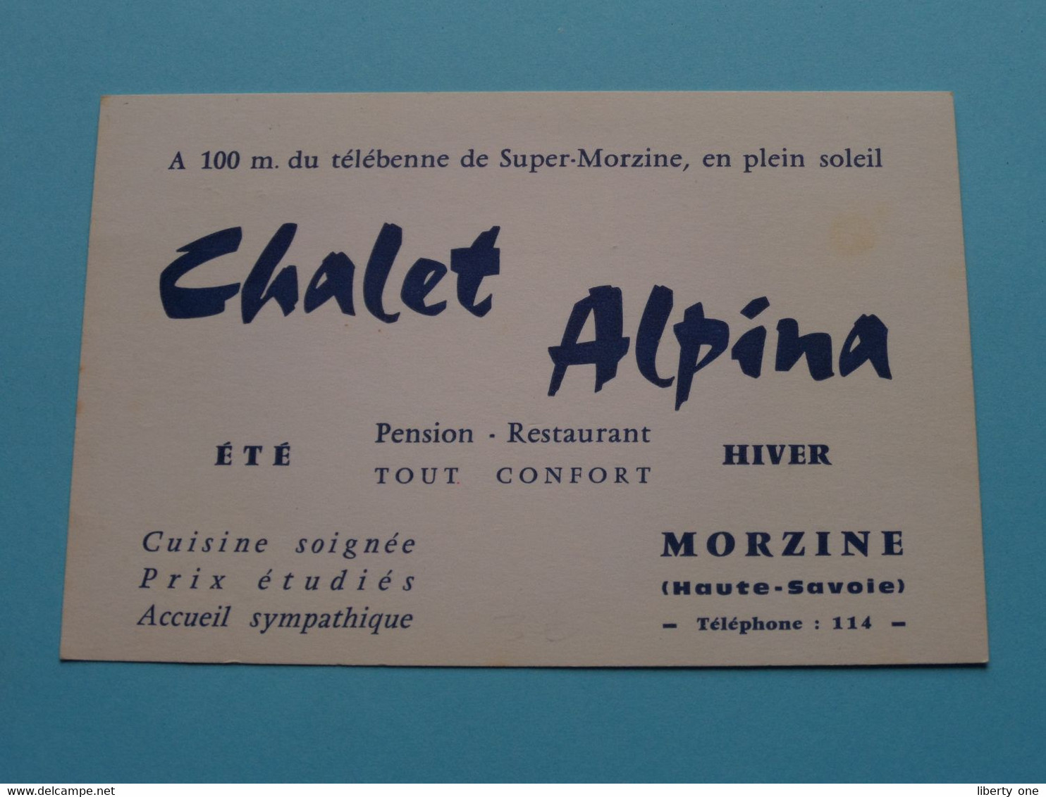 Chalet ALPINA > MORZINE ( Haute-Savoie ) Tél 114 ( Voir / Zie Scan ) ! - Cartes De Visite