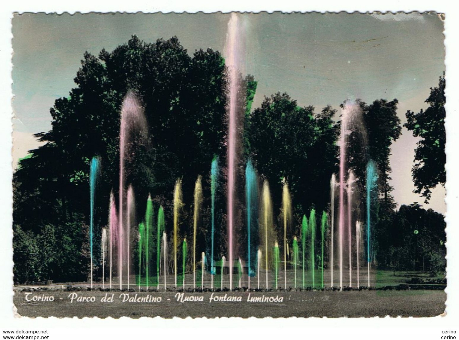 TORINO:  PARCO  DEL  VALENTINO  -  NUOVA  FONTANA  LUMINOSA  -  FOTO  COLORATA  A  MANO  -  FG - Parcs & Jardins