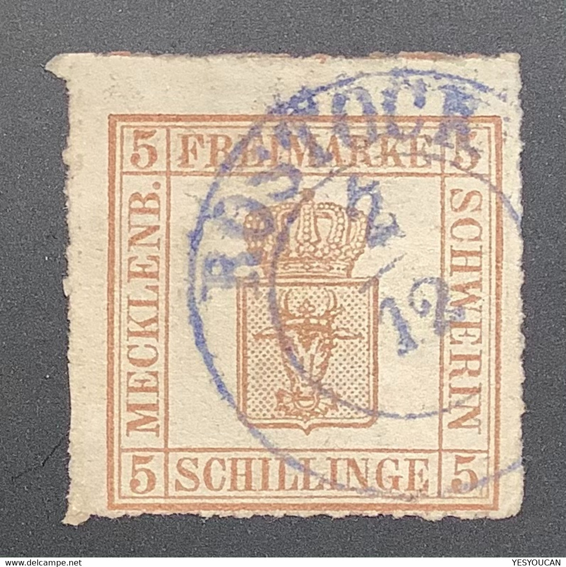 Mecklenburg-Schwerin Mi 8x, 1864 5 S Normales Papier Gestempelt Rostock, Geprüft Richter (Altdeutschland Used - Mecklenbourg-Schwerin