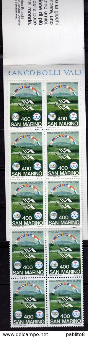 REPUBBLICA DI SAN MARINO 1985 LIBRETTO PRIMI GIOCHI DEI PICCOLI STATI BOOKLET NUOVO UNUSED MNH - Cuadernillos