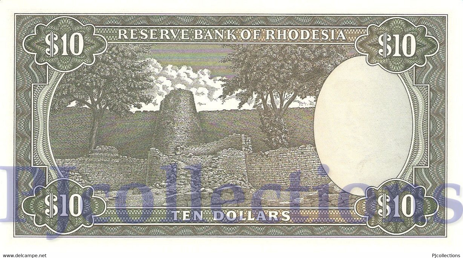 RHODESIA 10 DOLLARS 1975 PICK 33h UNC - Rhodesië