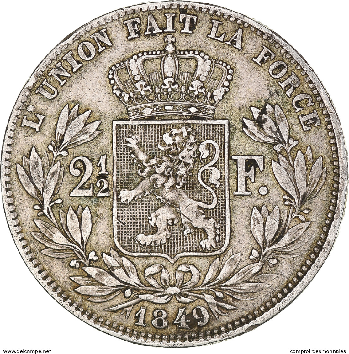 Monnaie, Belgique, Leopold I, 2-1/2 Francs, 1849, TB+, Argent, KM:11 - 2 ½ Frank