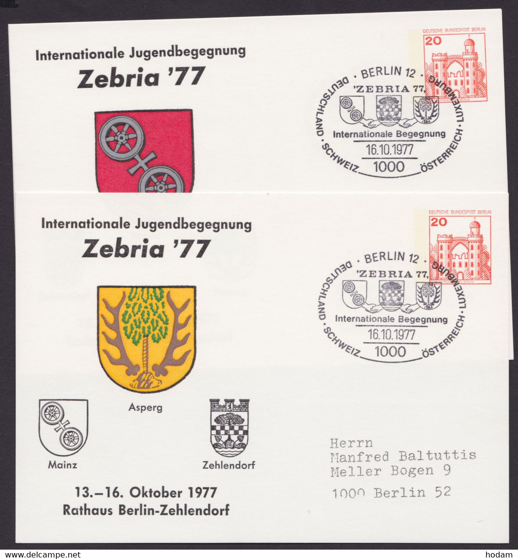 PP 76 D 2/04-06 "Zebria 77", 3 Versch. Ortskarten Mit Pass. SSt. - Cartes Postales Privées - Oblitérées