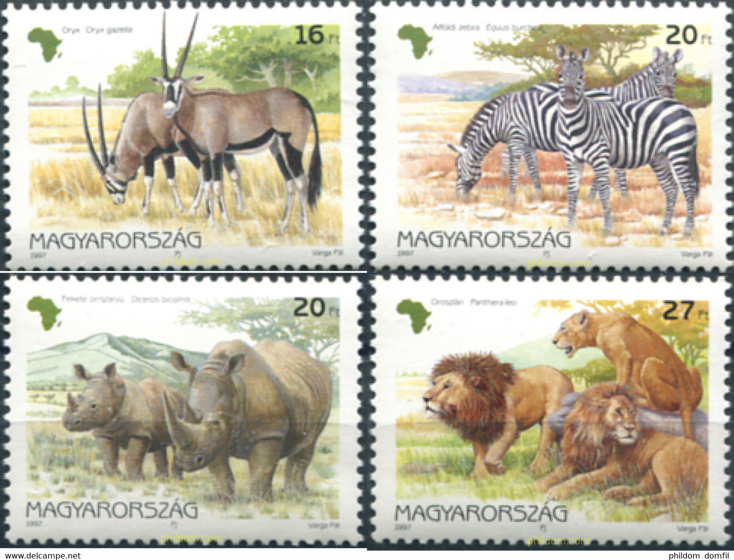 64358 MNH HUNGRIA 1997 FAUNA AFRICANA - Usati