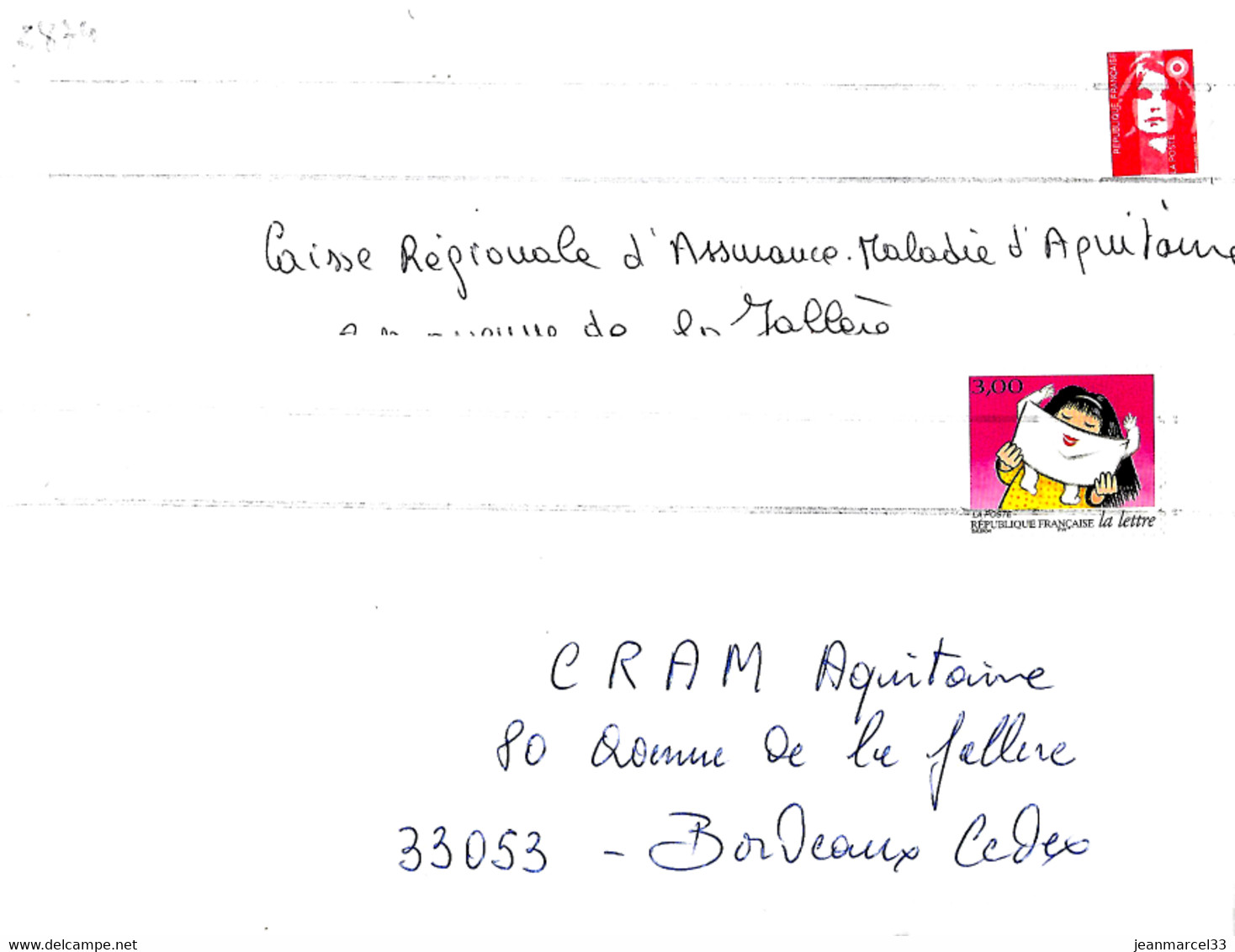 Annulation Mécanique De Sécurité à L'arrivée, Empreintes (2 Lignes Droites) Sur Toshiba Bordeaux Centre De Tri - Lettres & Documents