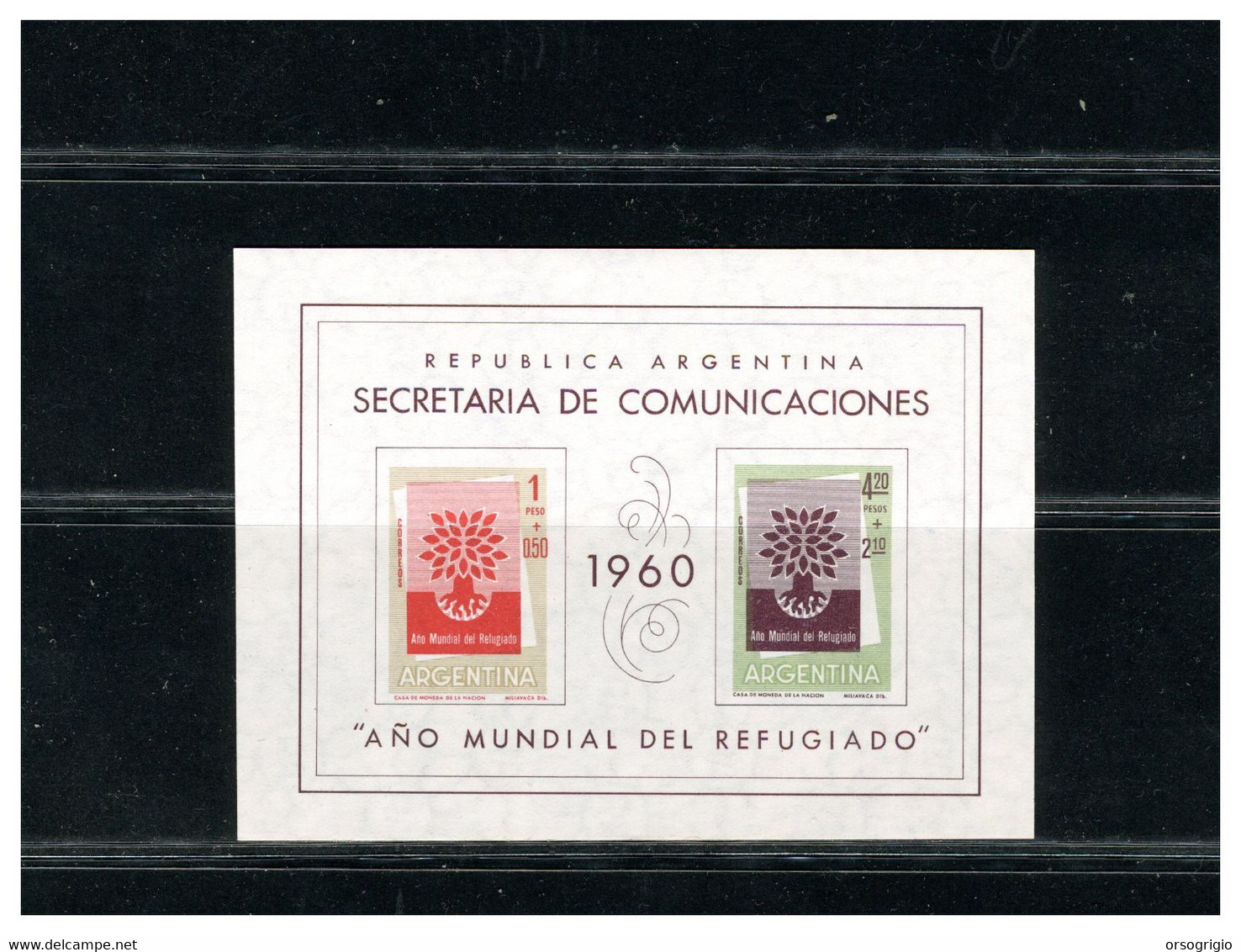 ARGENTINA - FOGLIETTO SHEET - ANNO MUNDIAL REFUGIADO - RIFUGIATO - REFUGIE - Blocks & Sheetlets