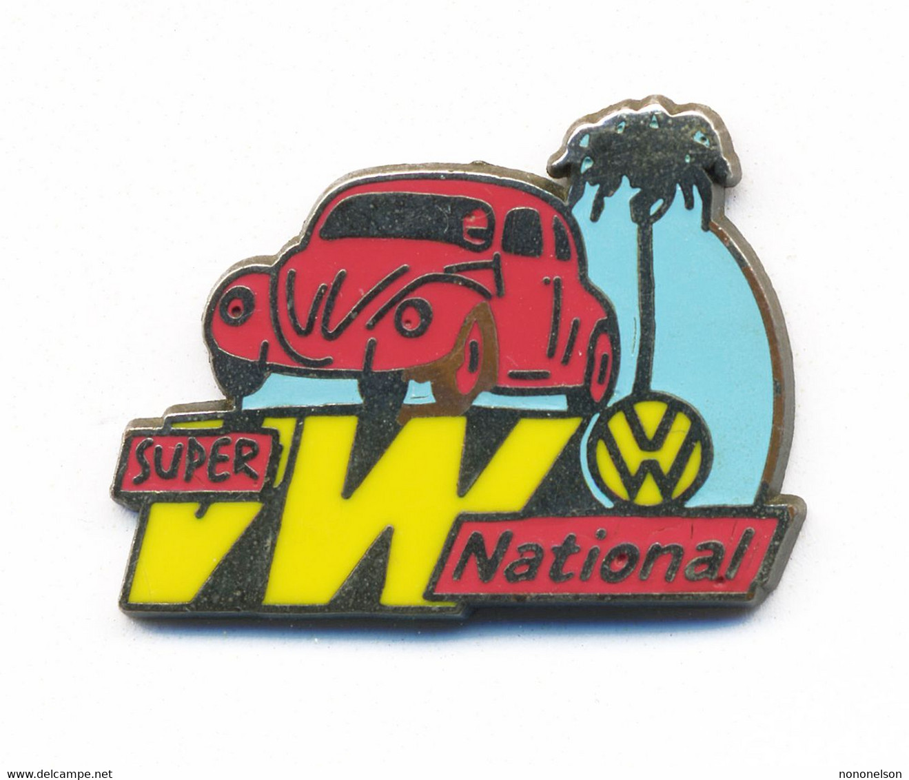 Pin's Automobile - Volkswagen / Rencontre Collectionneurs “Super VW National“. Non Estampillé. Zamac. T876-02 - Volkswagen