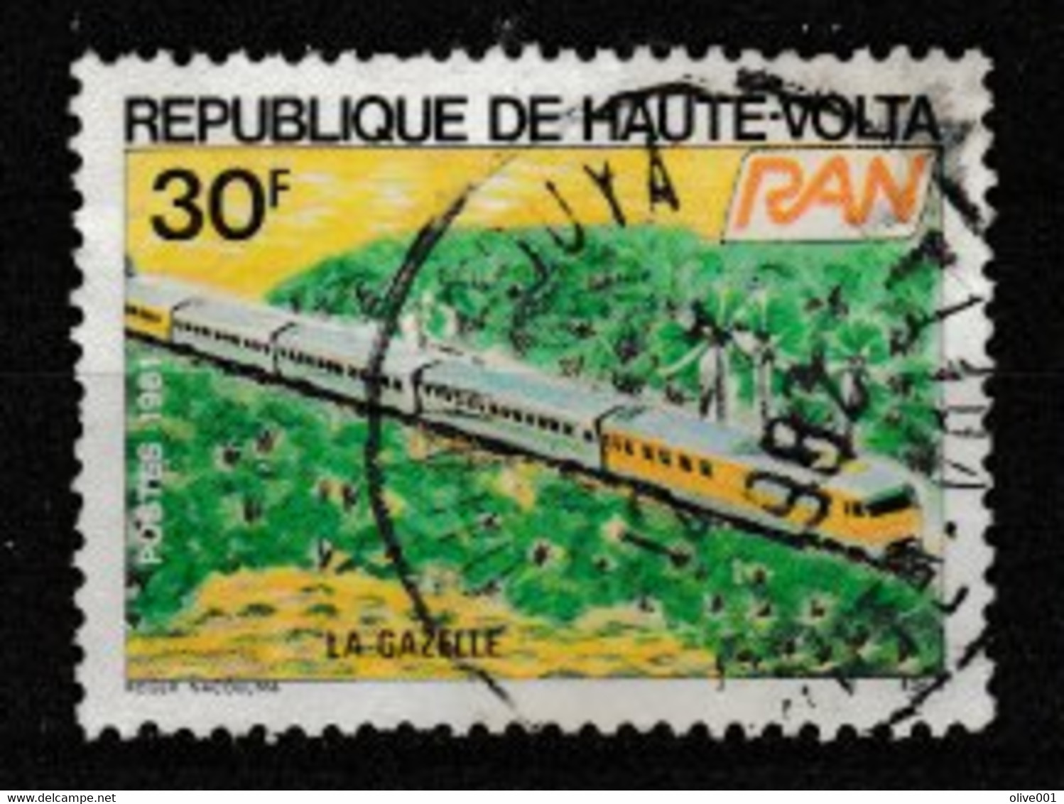 Haute-Volta -  1981 - Train - Régie Abidjan Niger (R.A.N.) - Trains En Explotation : Autorails, "La Gazelle" Y&T N° 549 - Haute-Volta (1958-1984)