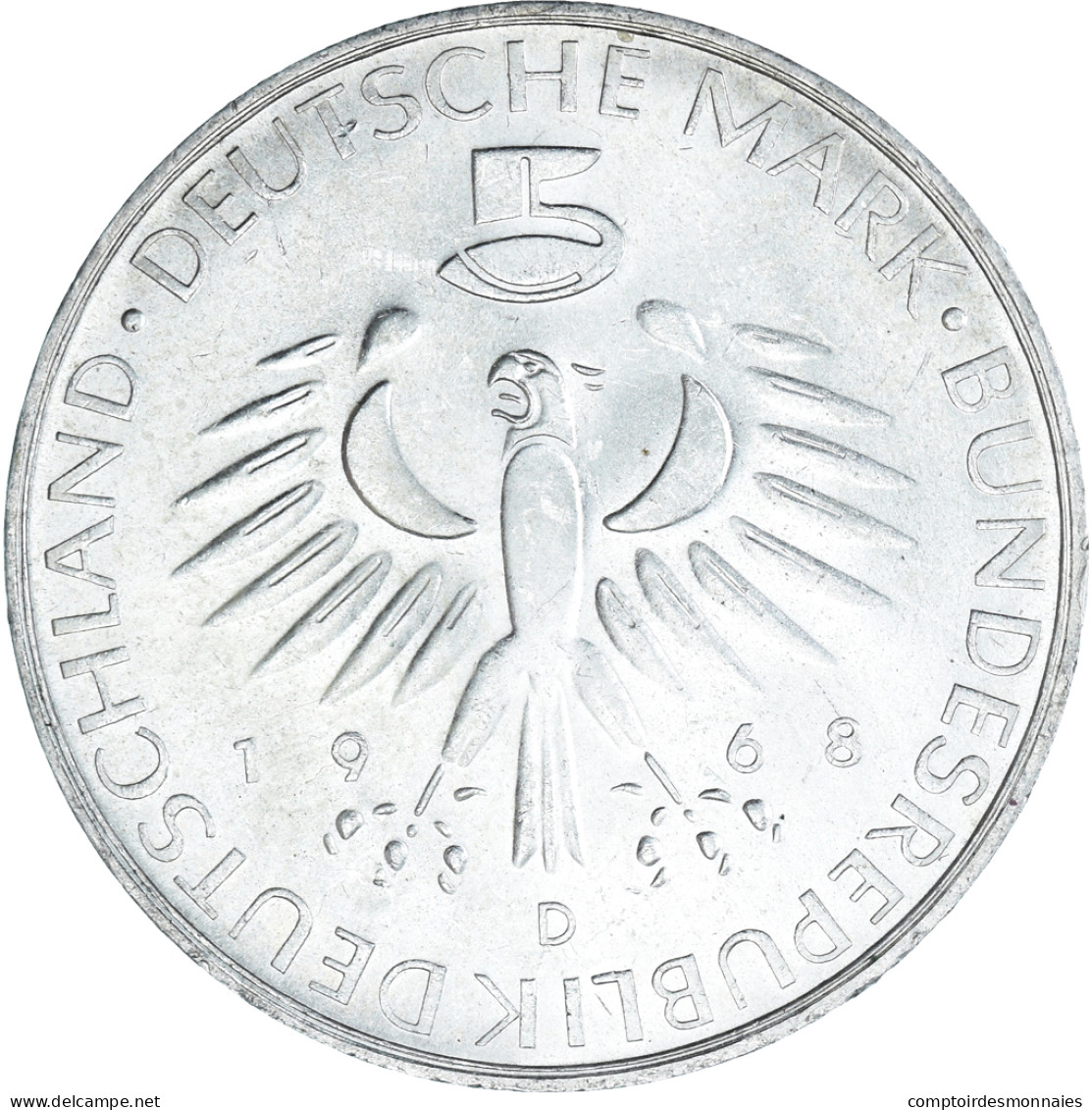 Monnaie, République Fédérale Allemande, 5 Mark, 1968, Munich, Germany, 150th - Conmemorativas
