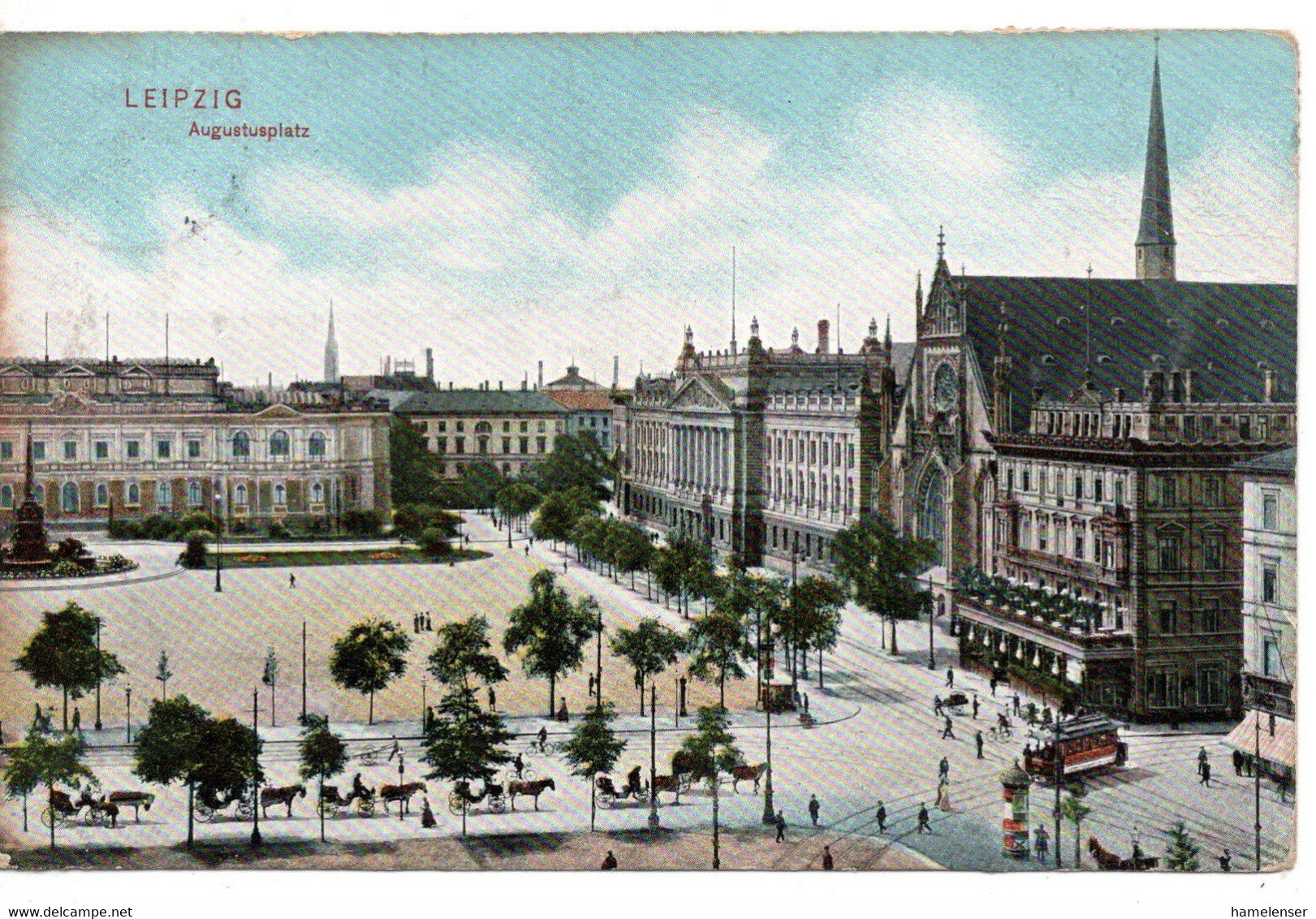 62558 - Deutsches Reich - 1907 - 5Pfg Germania EF A AnsKte LEIPZIG -> Grossbritannien, M. Aufkleber "Weltausstellung .." - 1905 – Lüttich (Belgien)