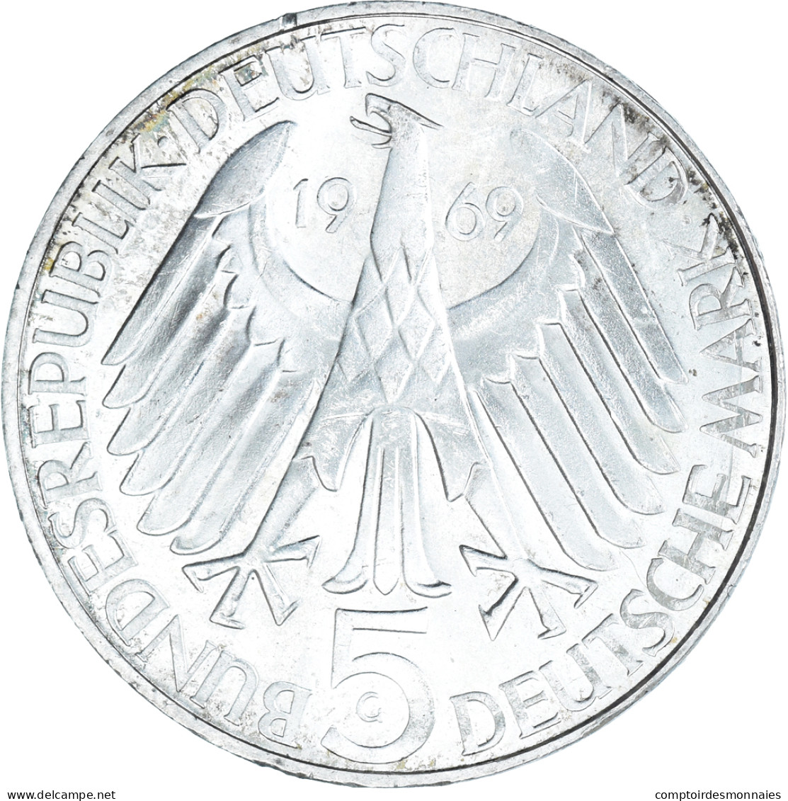 Monnaie, République Fédérale Allemande, 5 Mark, 1969, Karlsruhe, Germany - Herdenkingsmunt