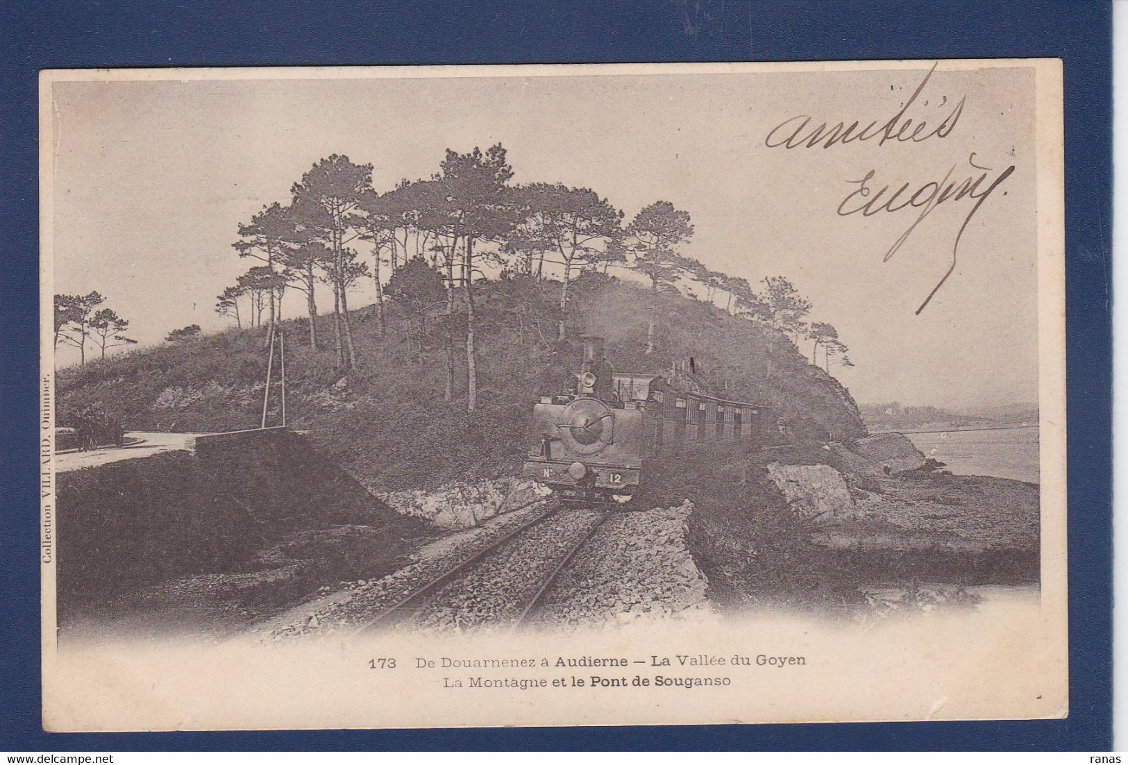 CPA [29] Finistère > Audierne Train Chemin De Fer Douarnenez Circulé - Audierne