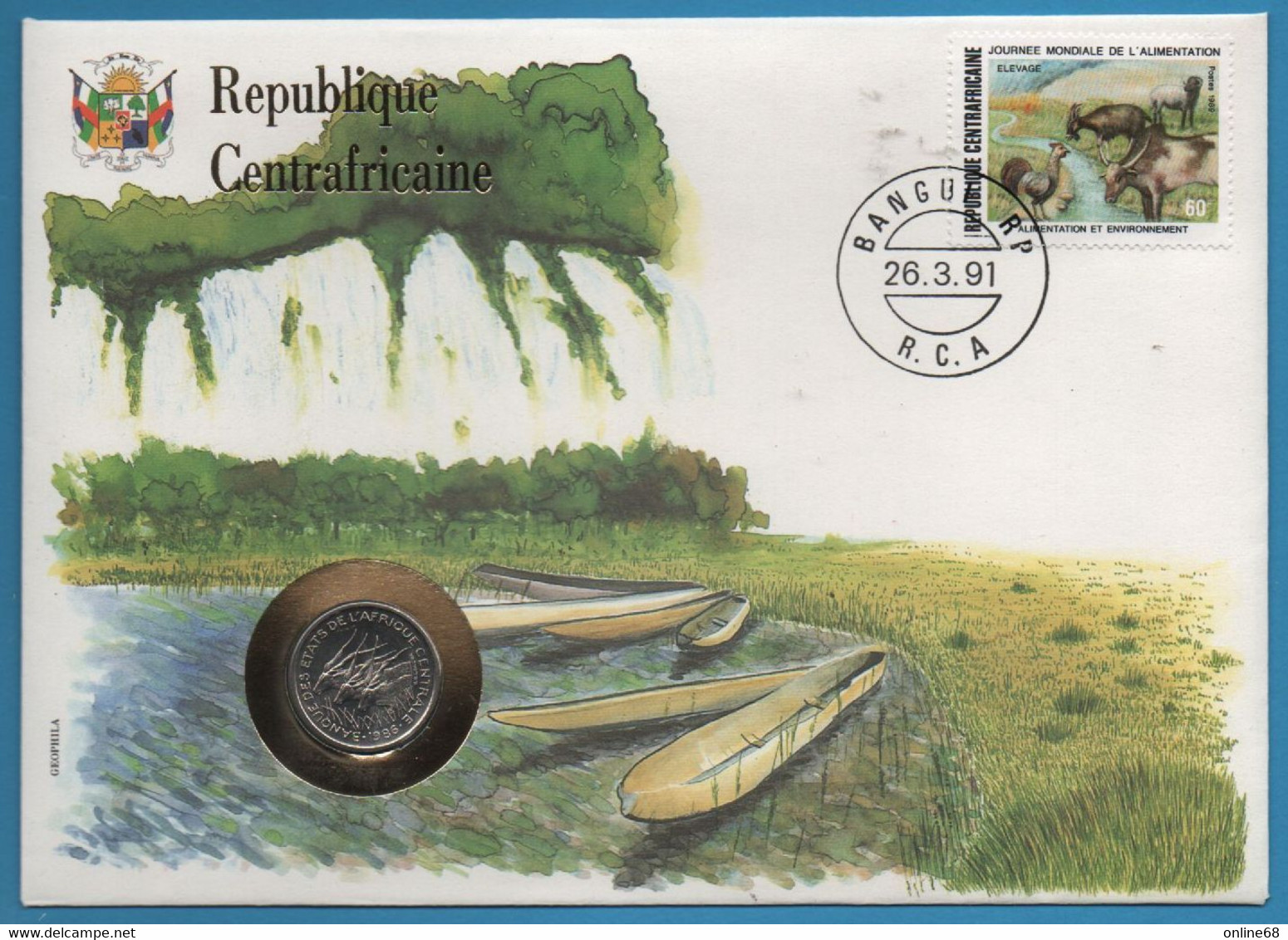 NUMISBRIEF REP. CENTREAFRICAINE 50 FRANCS 1986 E KM# 11 Elands De Derby - Centraal-Afrikaanse Republiek