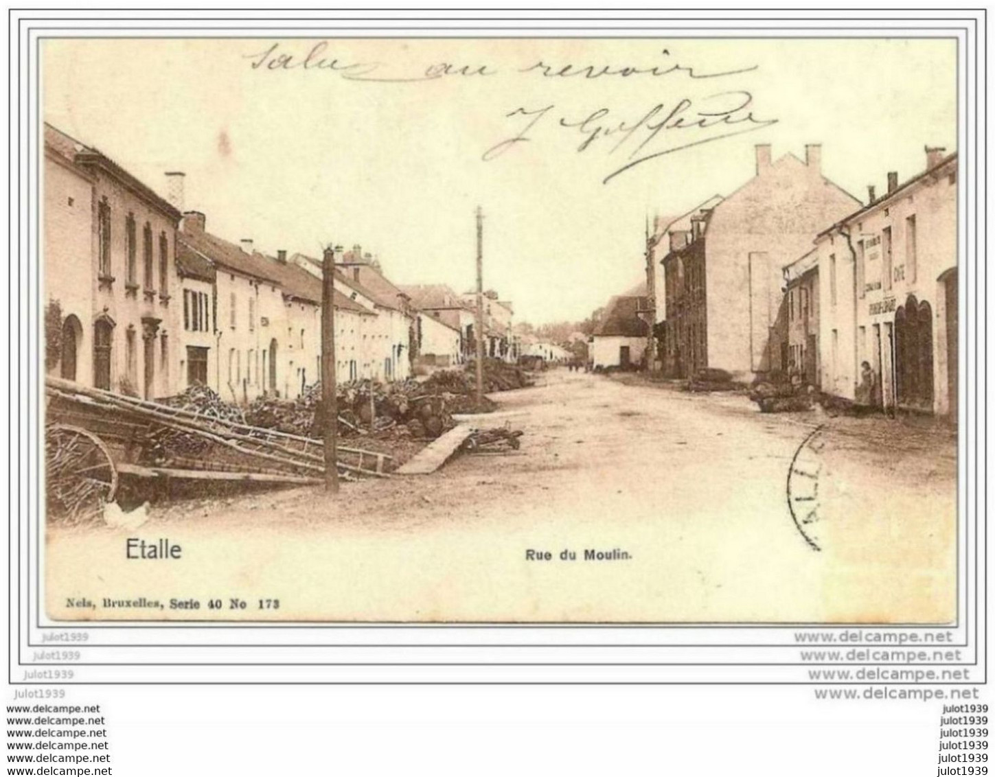 ETALLE ..-- Nels 40 , N° 173 .  Rue Du Moulin . 1905 Vers PARIS ( Mr Mme MAISON ) . Voir Verso . - Etalle