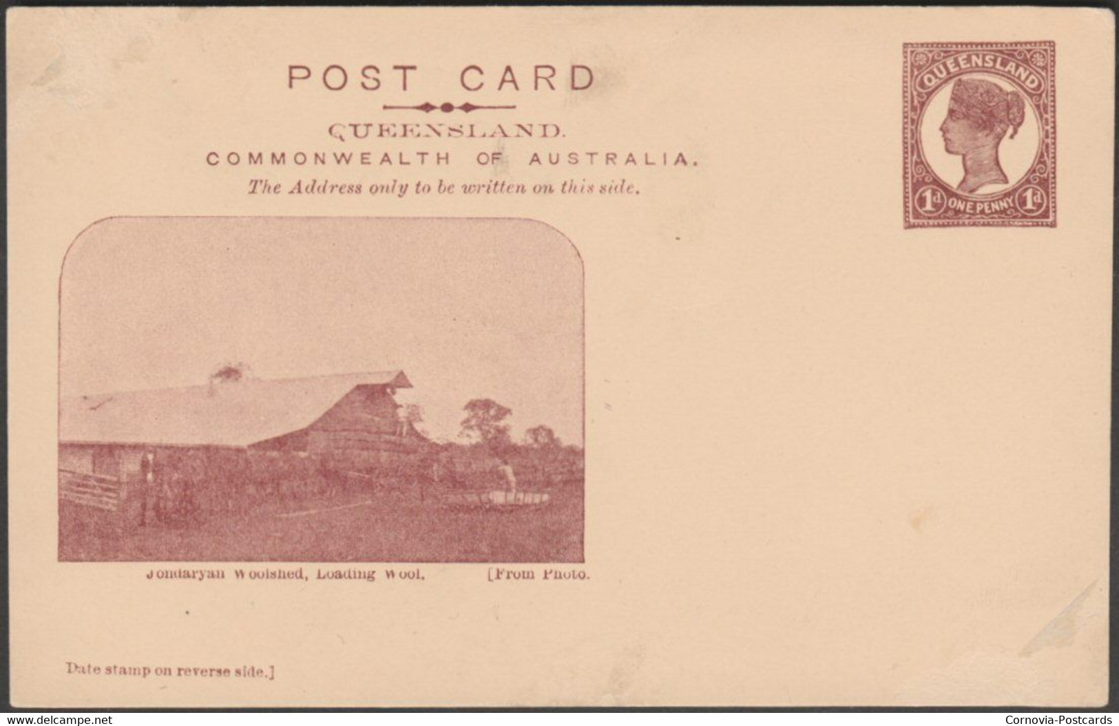 Loading Wool, Jondaryan Woolshed, Queensland, C.1890s - Postal Stationery Postcard - Towoomba / Darling Downs