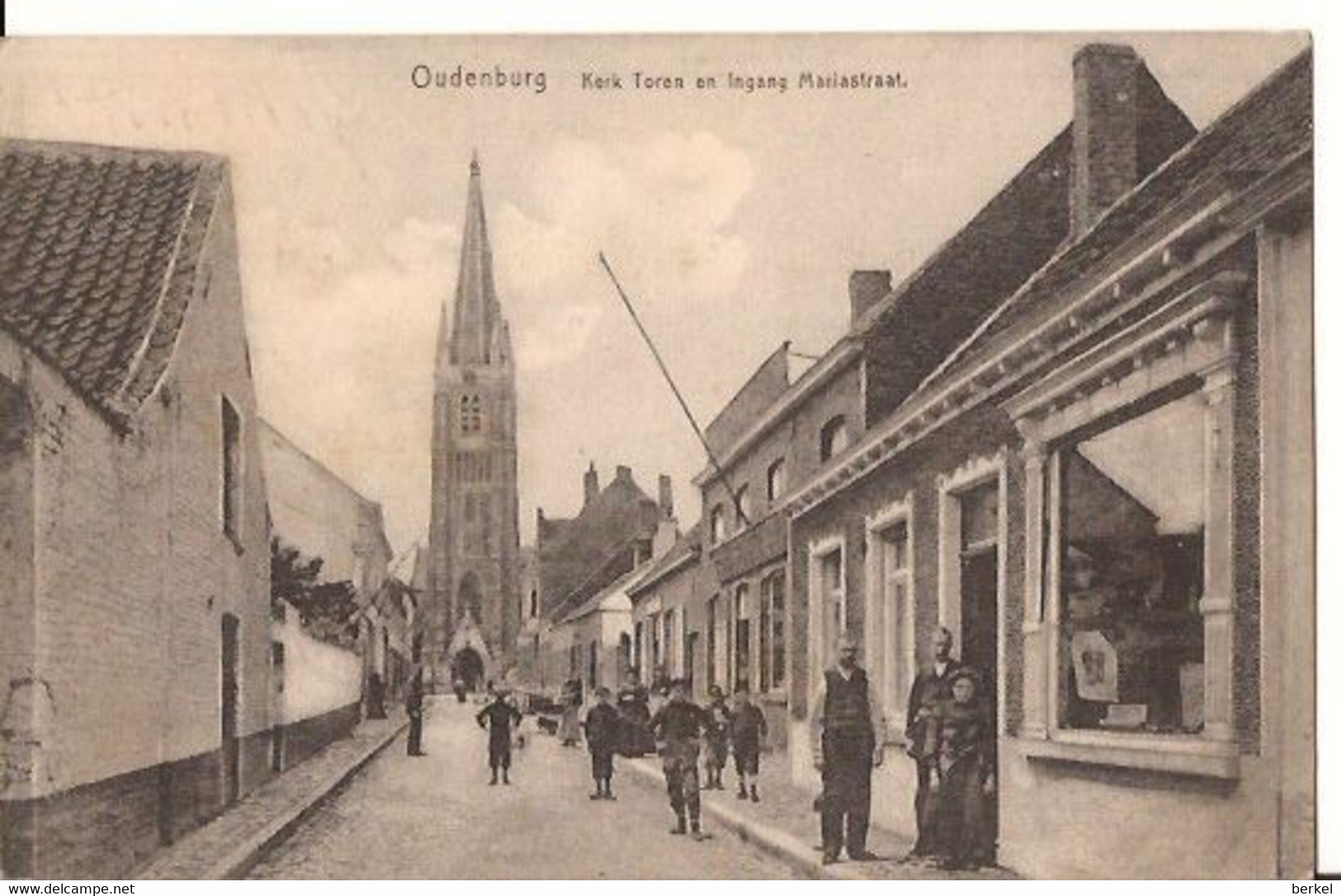 OUDENBURG KERK TOREN En Ingang MARIASTRAAT Feldpost 1917 1407 D2 Geen Uitgever! - Oudenburg