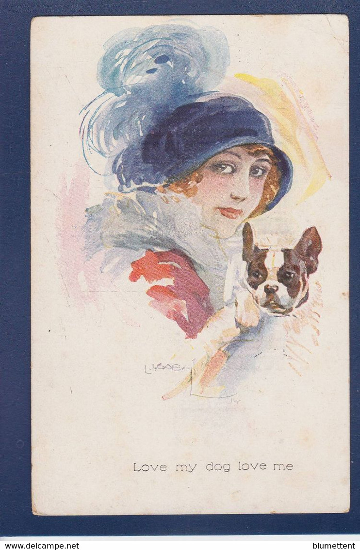 CPA USABAL Femme Woman Circulé Illustrateur Bouledogue Français - Usabal