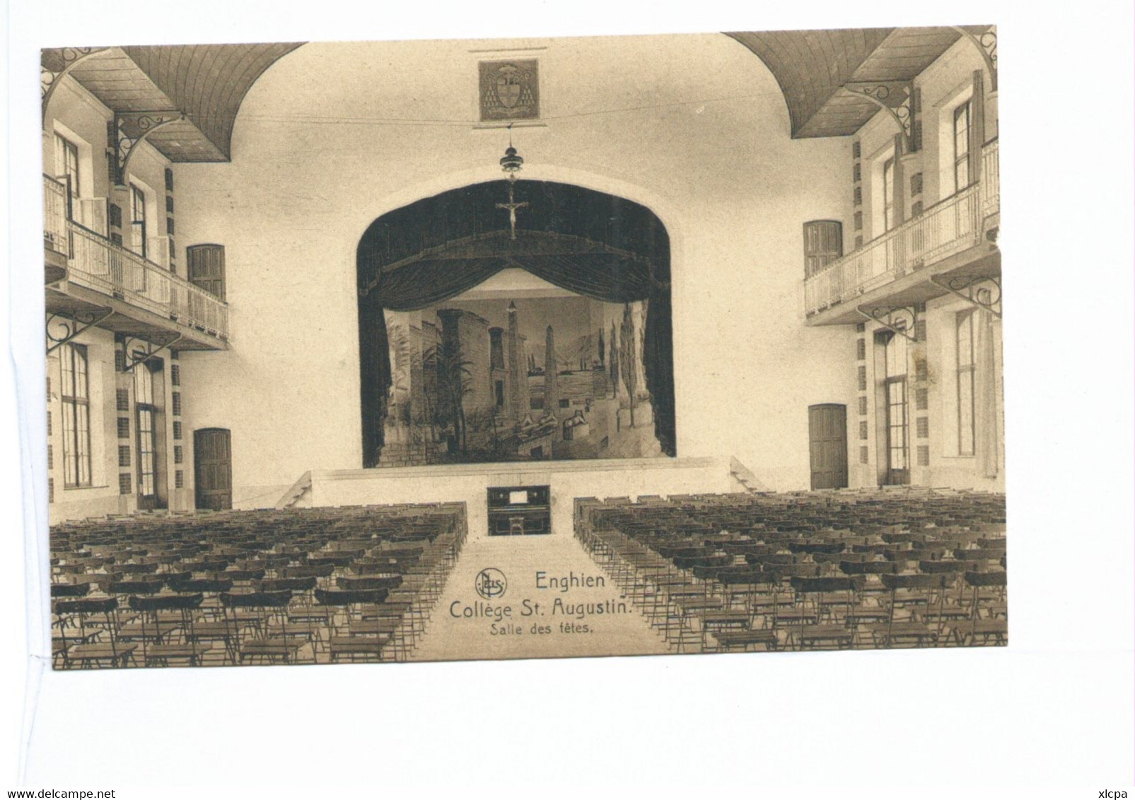 Lot de 8 cartes Enghien Collège Saint Augustin Salle d'académie - Réfectoire etc.