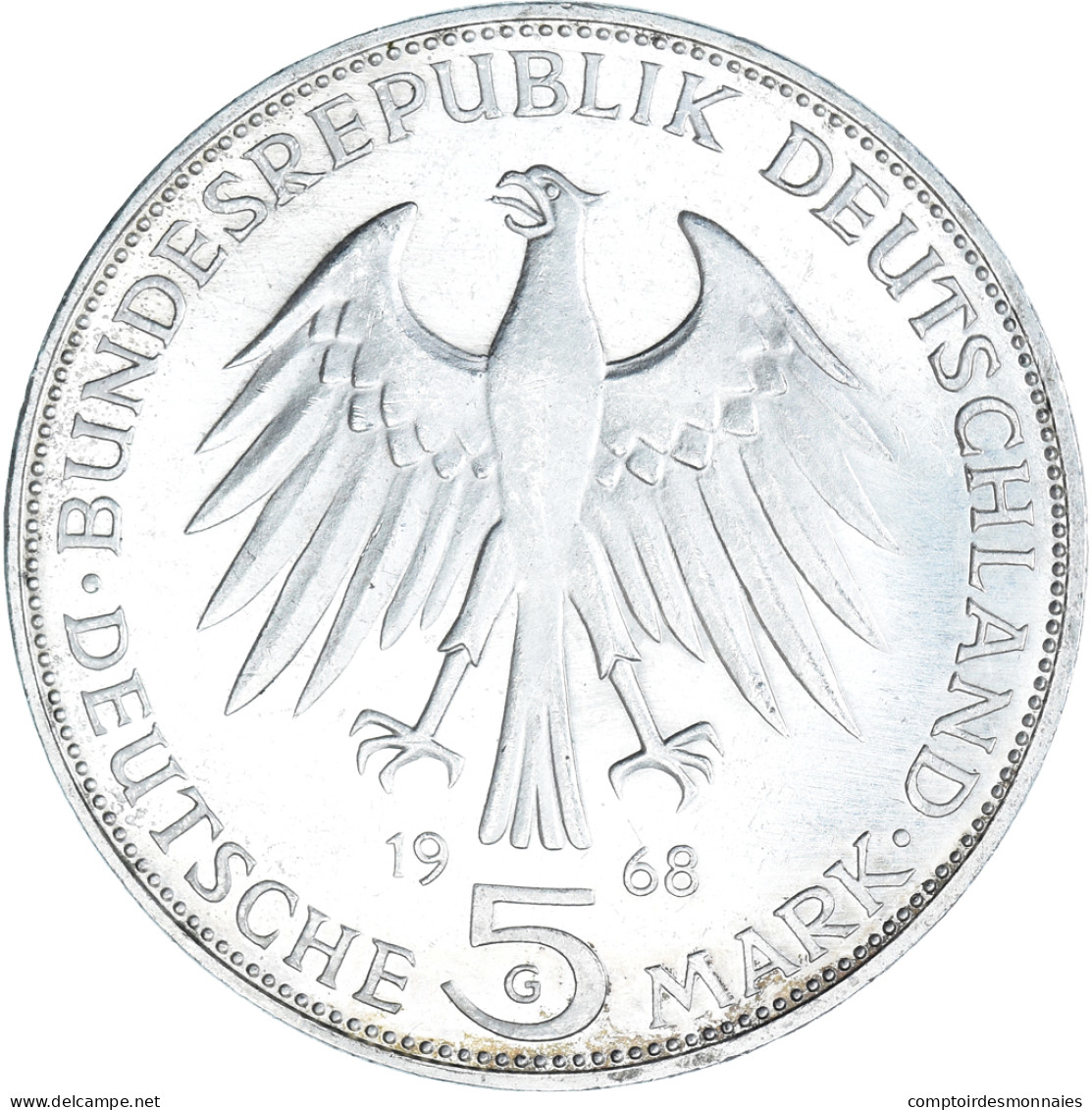 Monnaie, République Fédérale Allemande, 5 Mark, 1968, Karlsruhe, Germany - Commémoratives