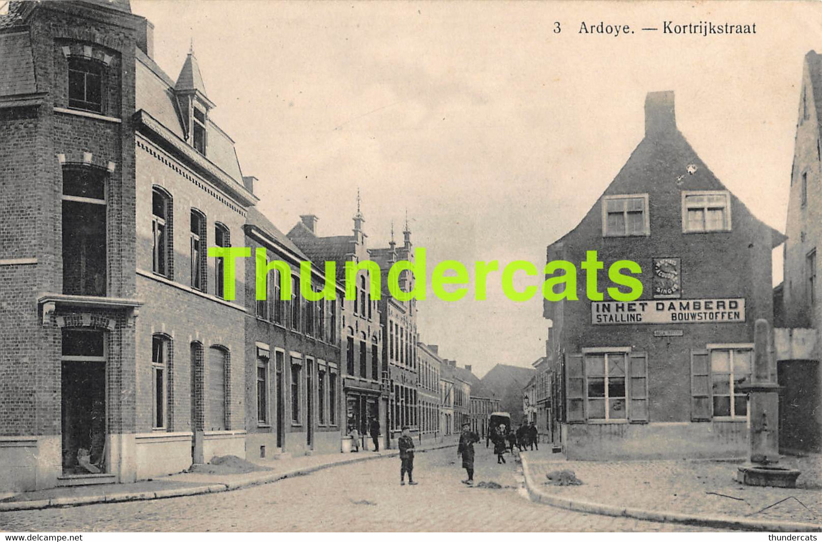 CPA ARDOOIE ARDOYE KORTRIJKSTRAAT IN HET DAMBERD STALLING BOUWSTOFFEN - Ardooie