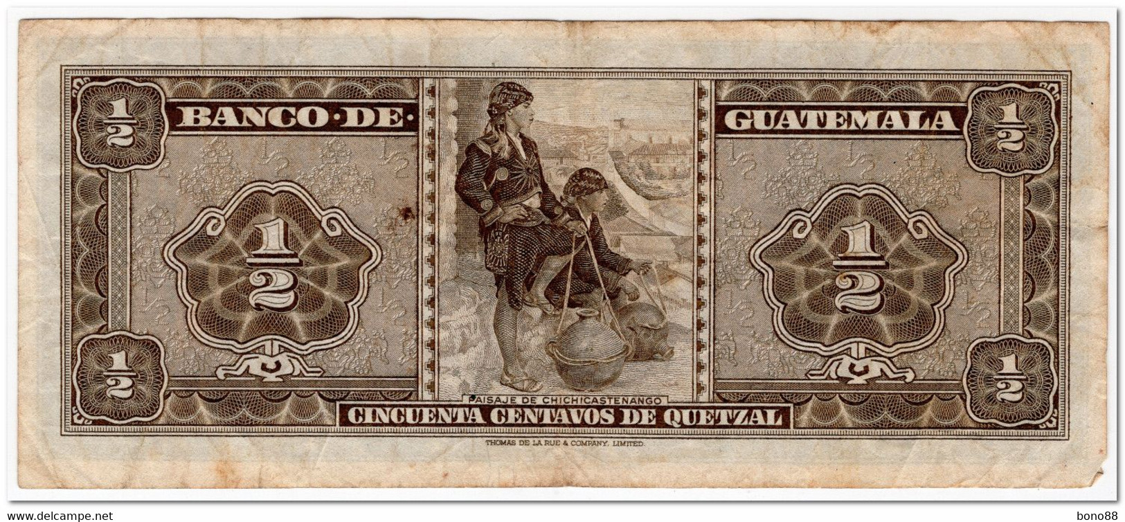 GUATEMALA,1/2 QUETZAL,1964,P.51,F-VF - Guatemala