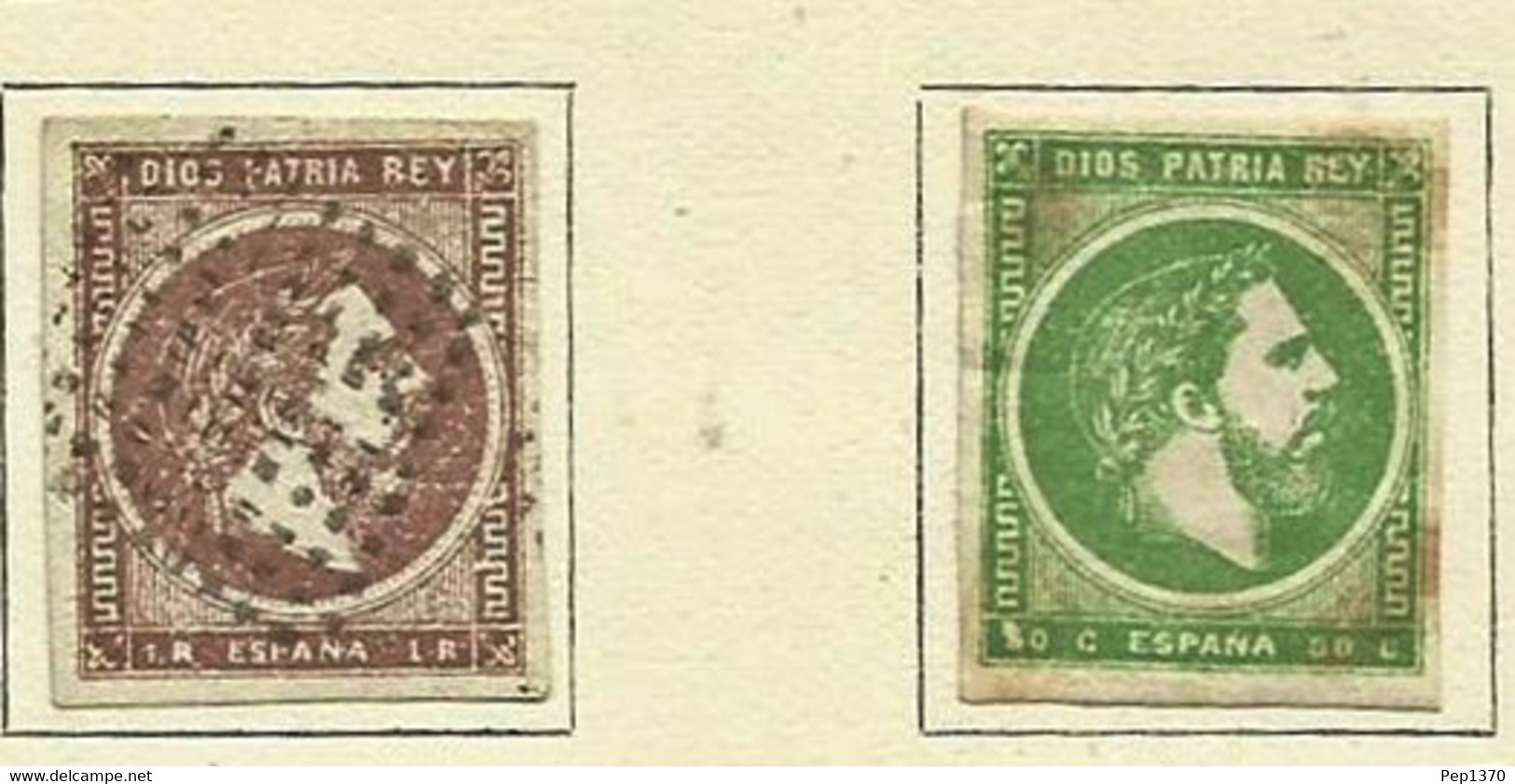 ESPAÑA 1873 - CARLOS VII - VASCONGADAS Y NAVARRA - EDIFIL Nº 160-161 - Gebraucht