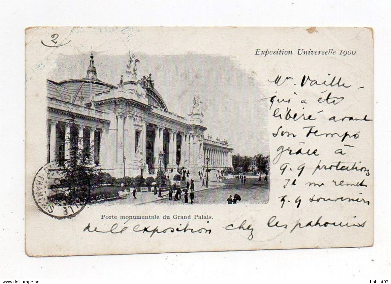 !!! N°16 OBLIT BLEUE N'DJOLE -  CONGO + CACHET MARITIME LOANGO A BORDEAUX 1900 SUR CPA - Cartas & Documentos