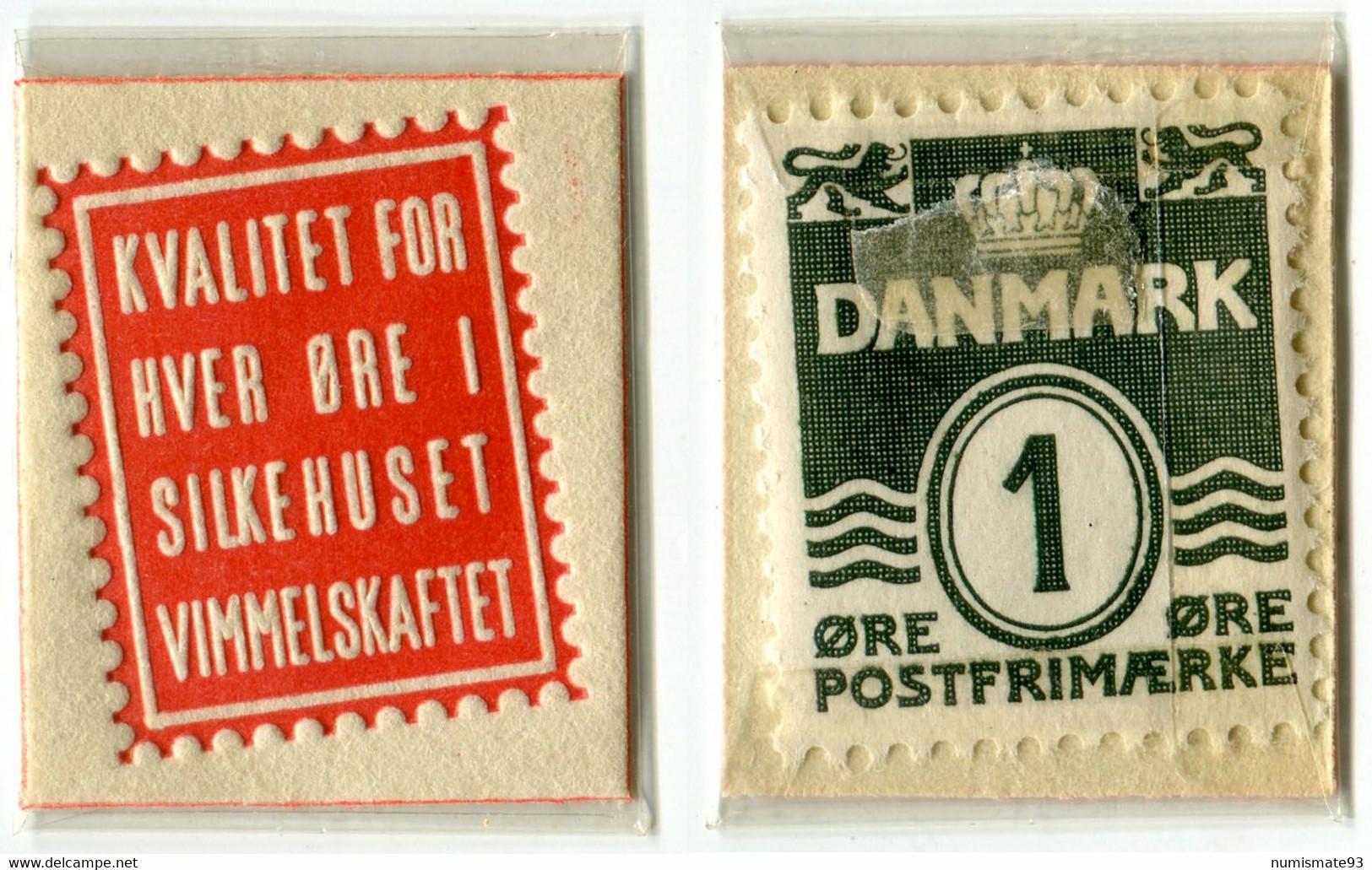 N93-0708 - Timbre-monnaie - Danemark - Kvalitet For Hver øre I Silkehuset Vimmelskaftet - 1 øre - Encased Stamp - Noodgeld
