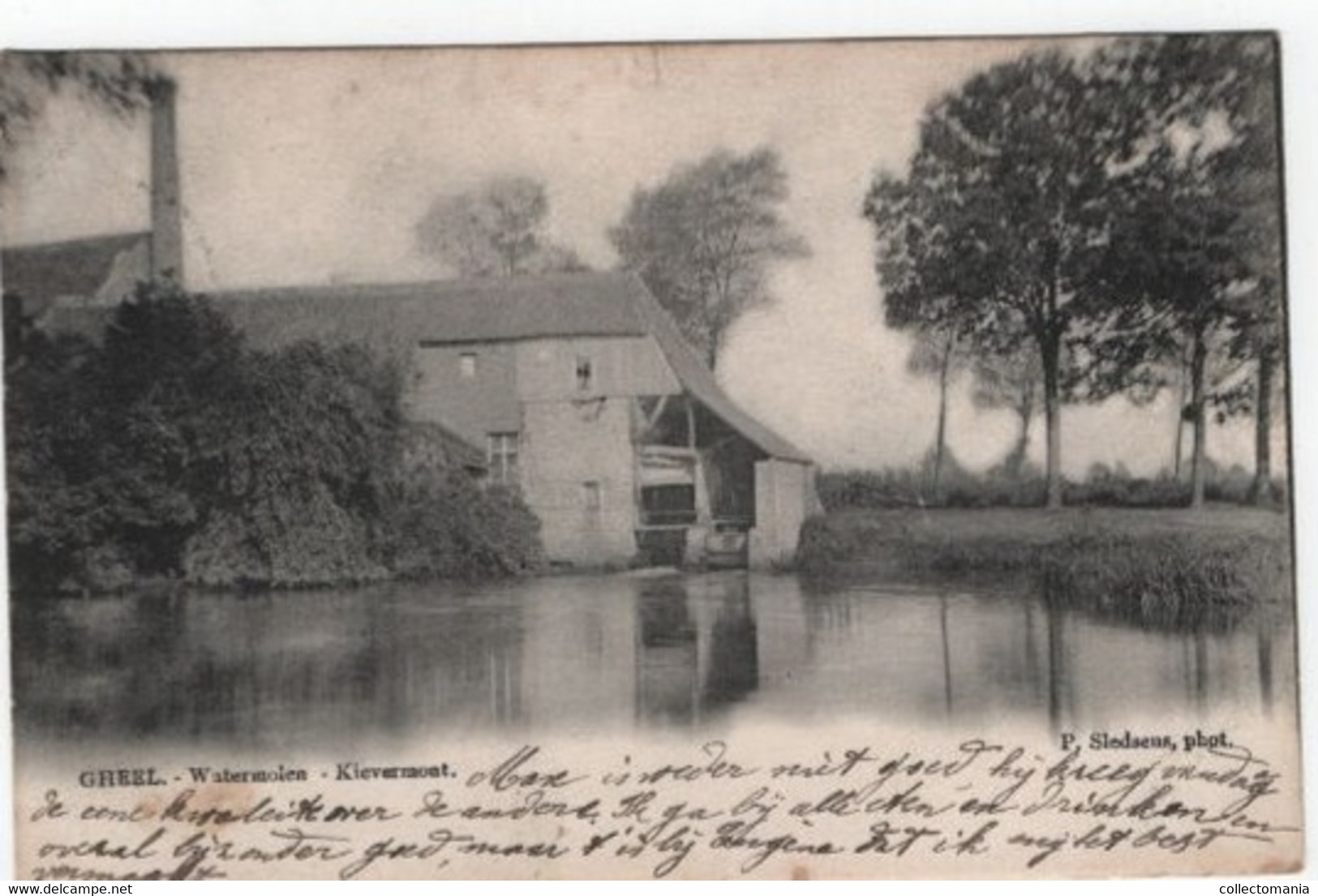 1 Oude Postkaart GHEEL Geel Watermolen Kievermont  1904 - Wuustwezel