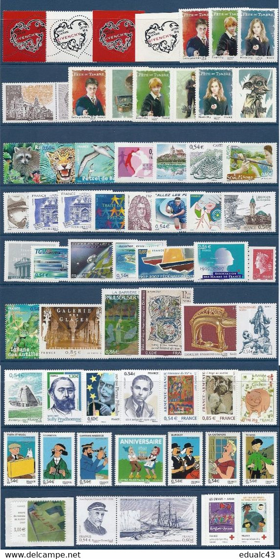 FRANCE - Année Complète 2007 - NEUF LUXE ** 135 Timbres - SUPERBE - 2000-2009
